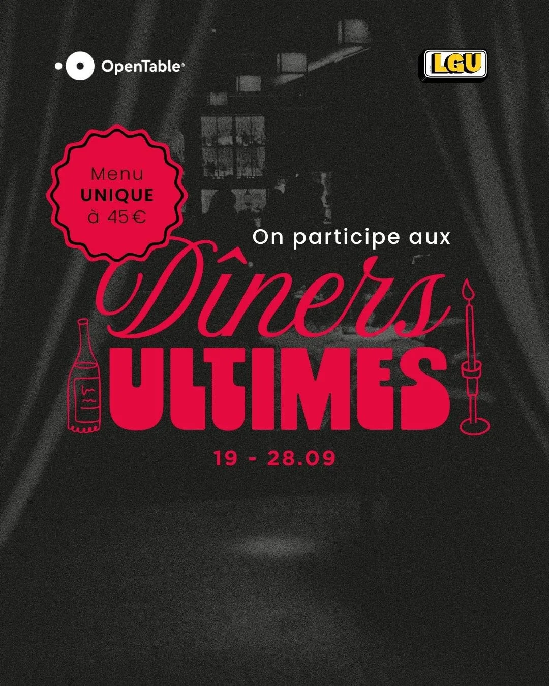 DEMAIN si votre d&icirc;ner parisien avait un go&ucirc;t d&rsquo;ultime ? ✨
Du 19 au 28 septembre, @bistrotters participe aux **D&icirc;ners Ultimes**.
Un menu bistronomique complet &agrave; 45&euro; TTC vous attend 🍷. // What if your next Parisian 