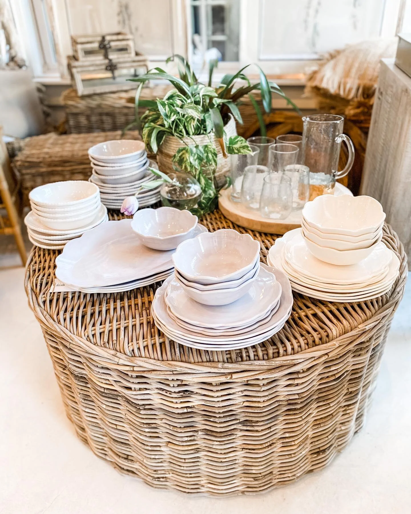 We&rsquo;re getting all the feels for warm weather porch and patio fun with our new Relish Melamine Dinnerware and Rattan accent furniture! 
Shop with us today from 10-5:30 or visit us on the web at willowgrayhome.com!
#newshipments #relishisthenewev