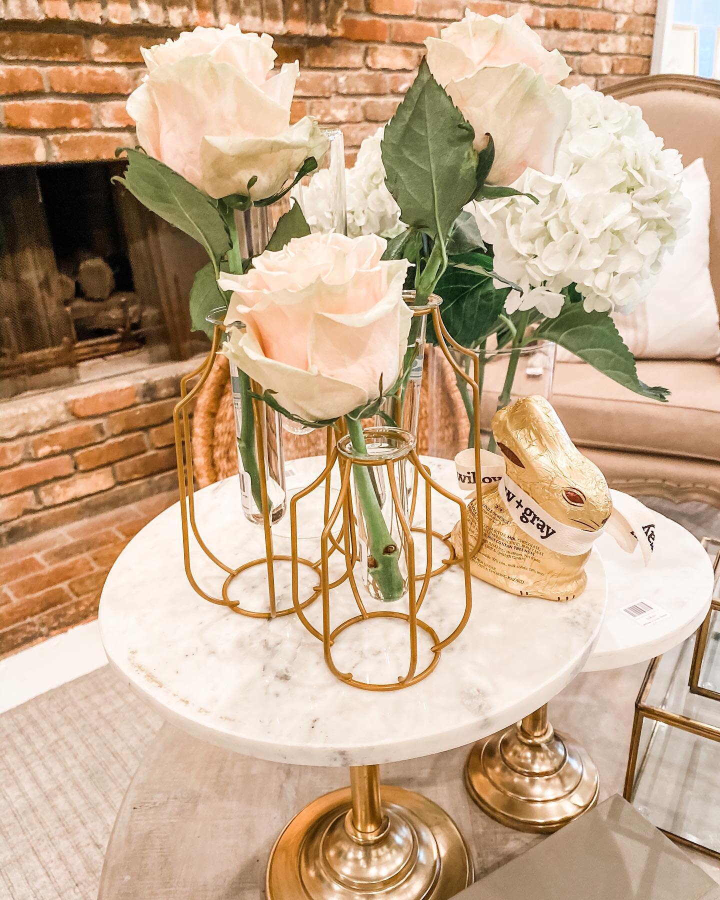 Take your coffee table, dining table or countertops to new heights with these amazing adjustable marble and brass cake stands! Top them with our new test tube and wire vases for a tablescape you&rsquo;ll adore! 
Shop in the store from 10-5:30 or on t