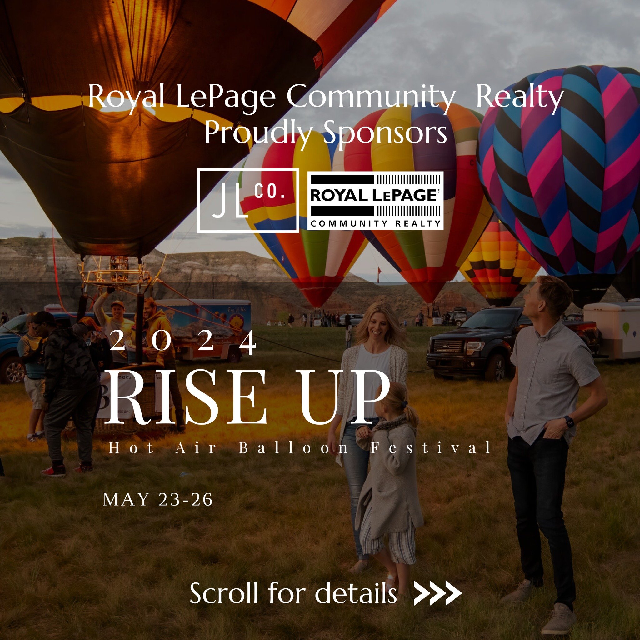 🎈✨ Proud Sponsor Alert! 🎈✨
 Royal LePage Community Realty&reg; is thrilled to support the upcoming Rise Up Hot Air Balloon Festival starting TOMORROW, May 23rd! 🎈✨ Get ready for a weekend filled with breathtaking flights and exciting community eve