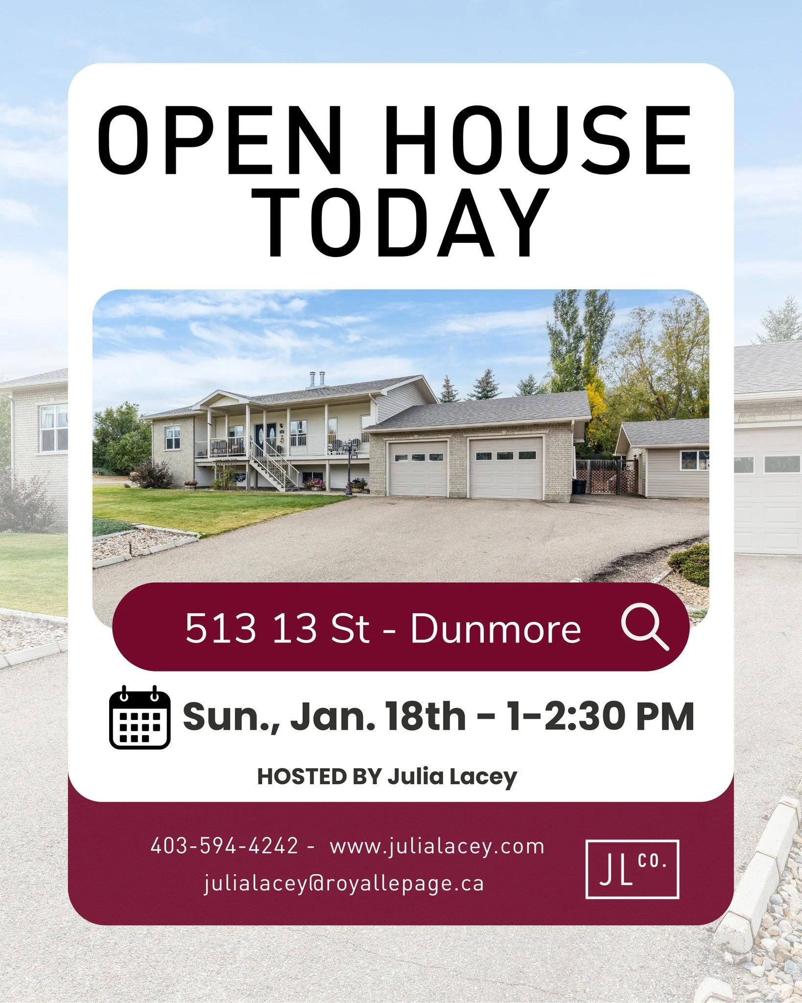 🏡 Open House at 513 13 St - DUNMORE
📅 TODAY (January 18) ⏰ 1-2:30 PM
Feel free to stop by, ask questions, and get a feel for the home and the neighbourhood. I&rsquo;m always happy to help you decide if it&rsquo;s the right fit.
Hope to see you ther
