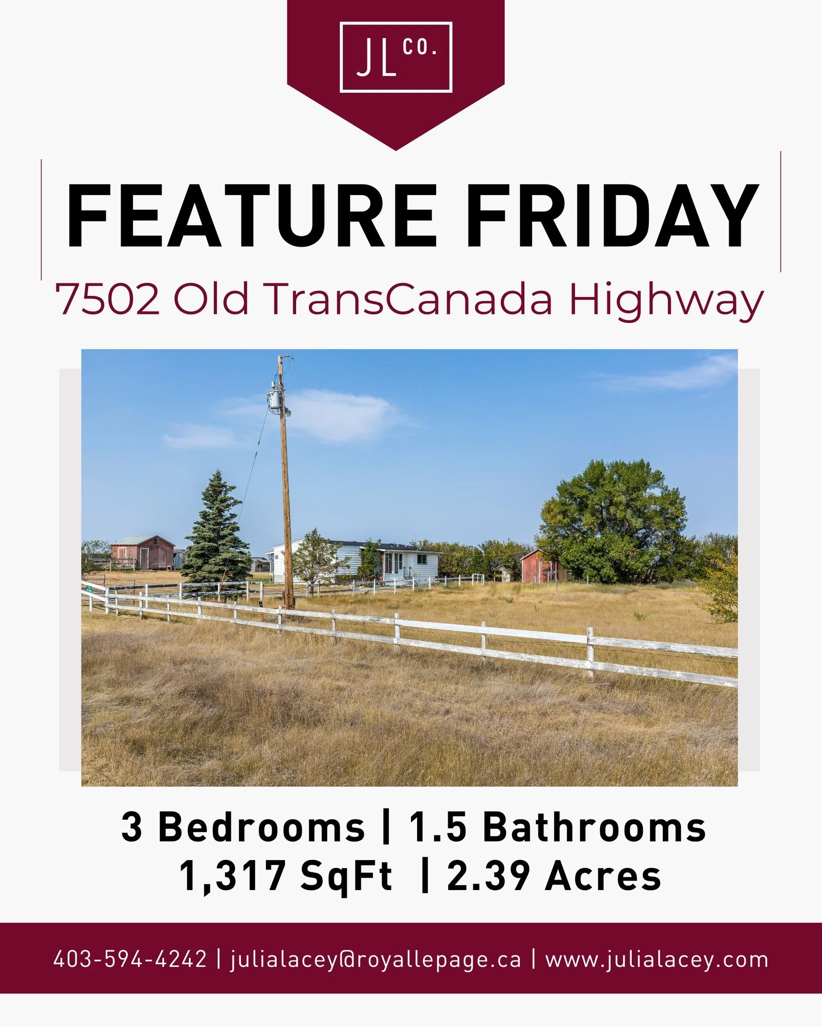 ✨ Feature Friday ✨
Acreage living - relisted with a HUGE price improvement.
Space, views, and room to grow, just minutes from the city.
7502 Old TC Highway - NOW $337,900
