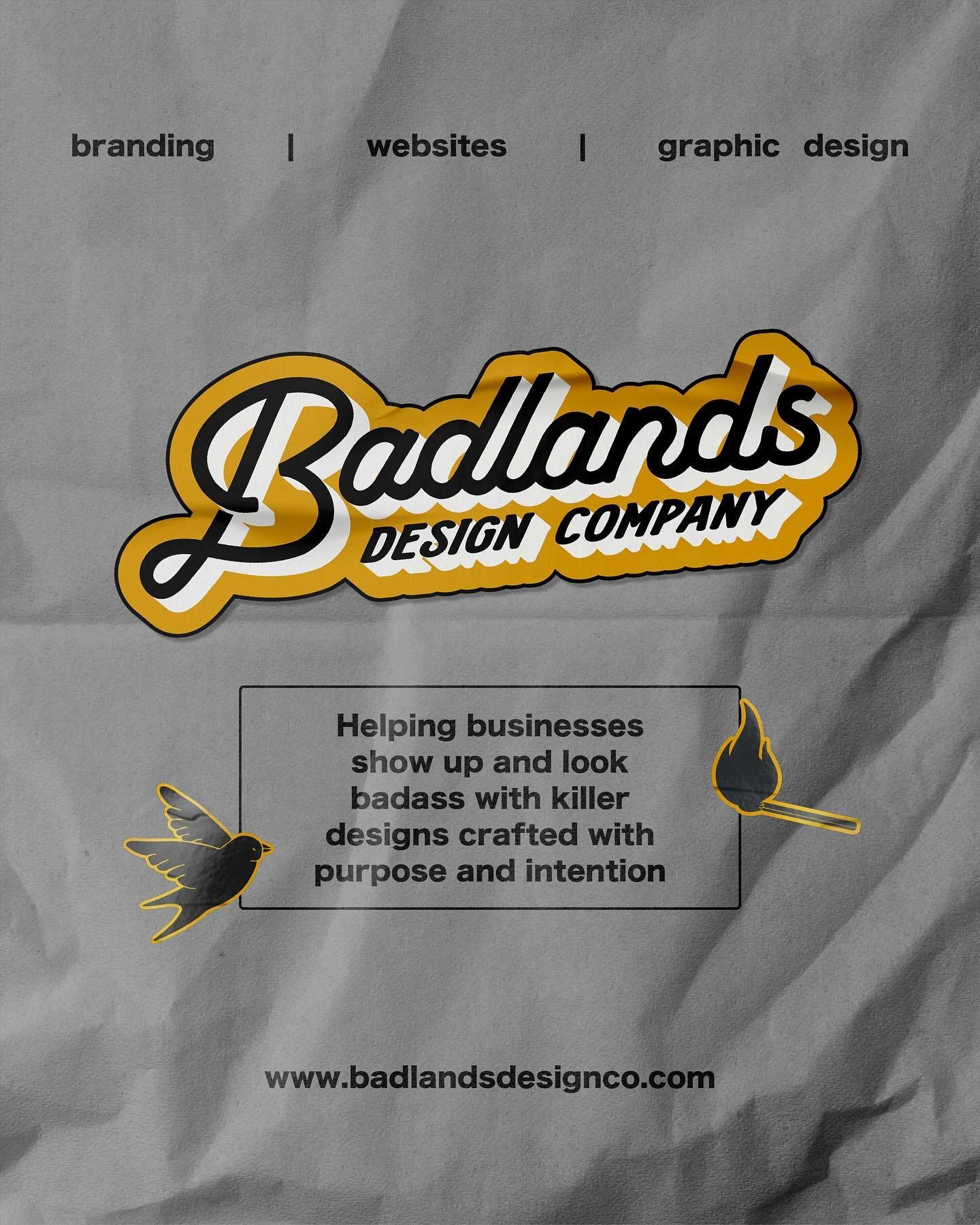 ⚡️Badlands Design Co.⚡️

🏁 The humble design company helping businesses show up and look badass with killer designs crafted with purpose and intention &mdash; since 2020.

📍Located in Kamloops BC - Serving businesses locally + worldwide

❤️&zwj;🔥O