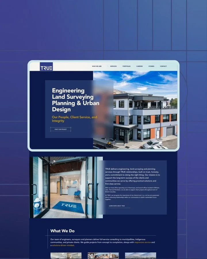 A look at the new website for @trueconsultingbc.

Built on a refreshed brand system, the new site better reflects the company&rsquo;s professionalism, experience, and the depth of services they provide, while making it easier for clients to navigate 