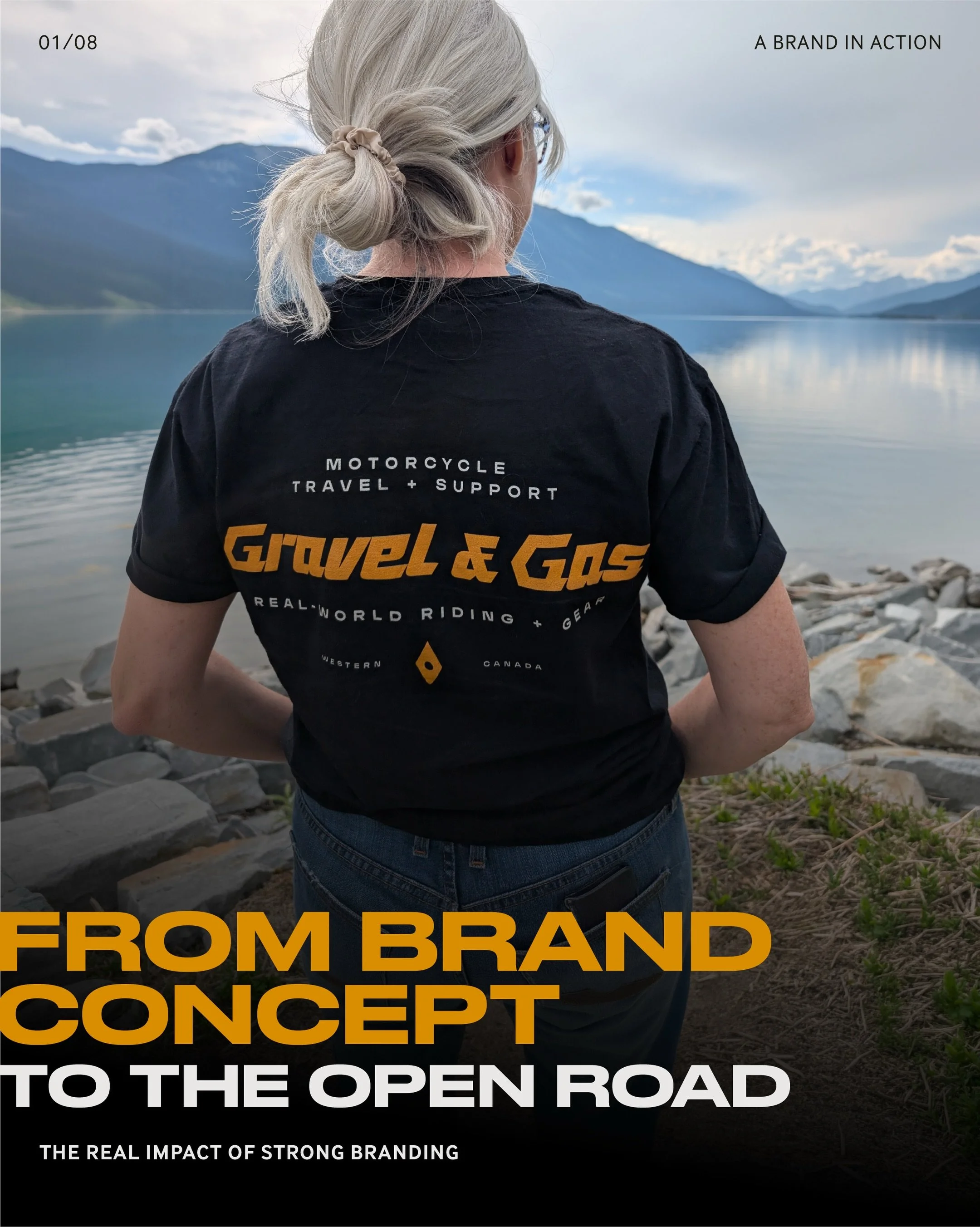 Earlier this year, I worked with @gravelandgas to build a brand around a new kind of guided motorcycle travel experience. This summer, that brand officially hit the road.

This is the part of branding I love seeing most&hellip; watching an identity m