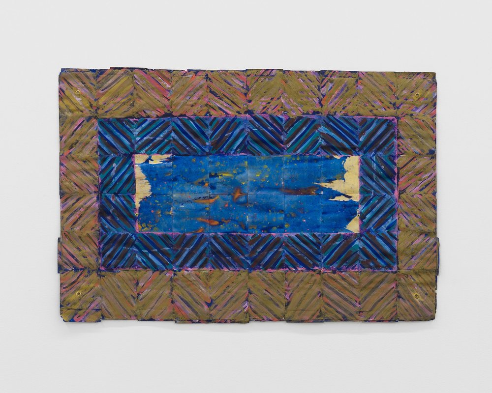  Alonzo Davis   Floatation Reflection , 1996 acrylic on woven paper strips 27 x 40-1/2 inches 