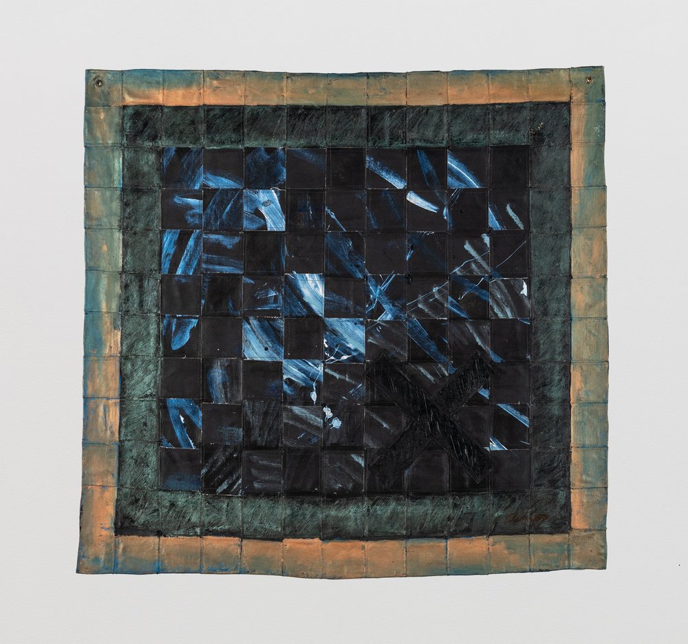   Alonzo Davis    Black X , 1992 acrylic on woven canvas 37 x 38-1/2 inches 