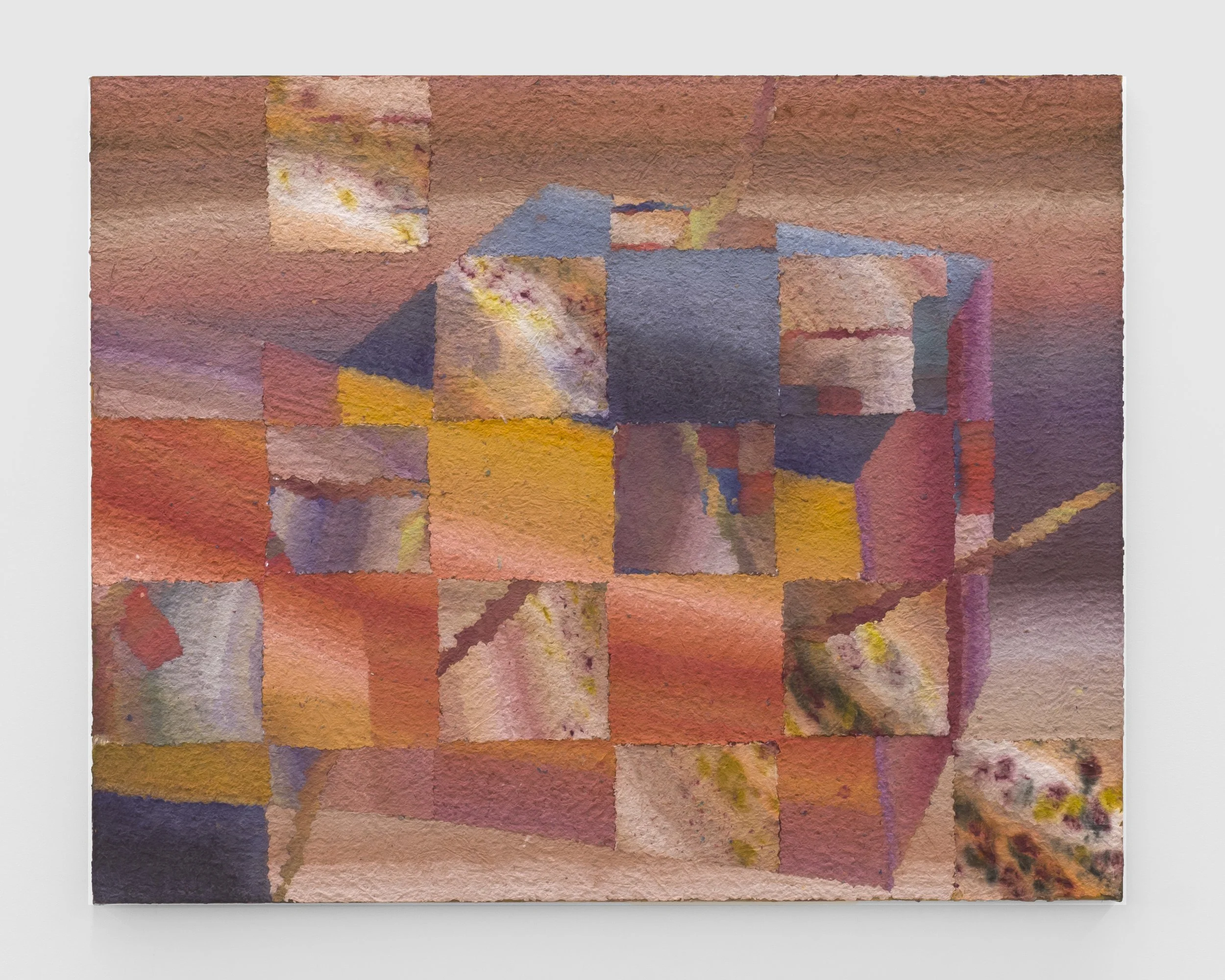 Emma Soucek    Formula , 2022 paper pulp, acrylic paint, matte medium on canvas 48 x 60 inches