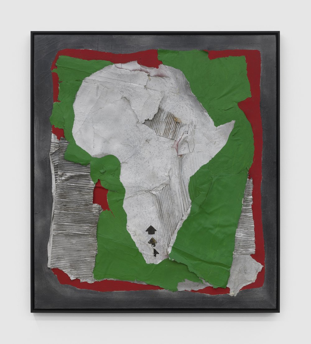  Alonzo Davis   Pan African Direction III,  1973 mixed media on canvas 54-1/4 x 48 inches framed: 56-3/4 x 49-1/2 inches 