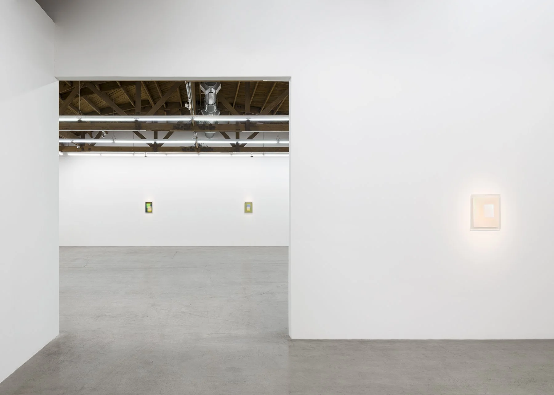   August Muth: Material Light.  parrasch heijnen, Los Angeles. May 16 - June 20, 2026. Installation image. Photography: Ed Mumford.  
