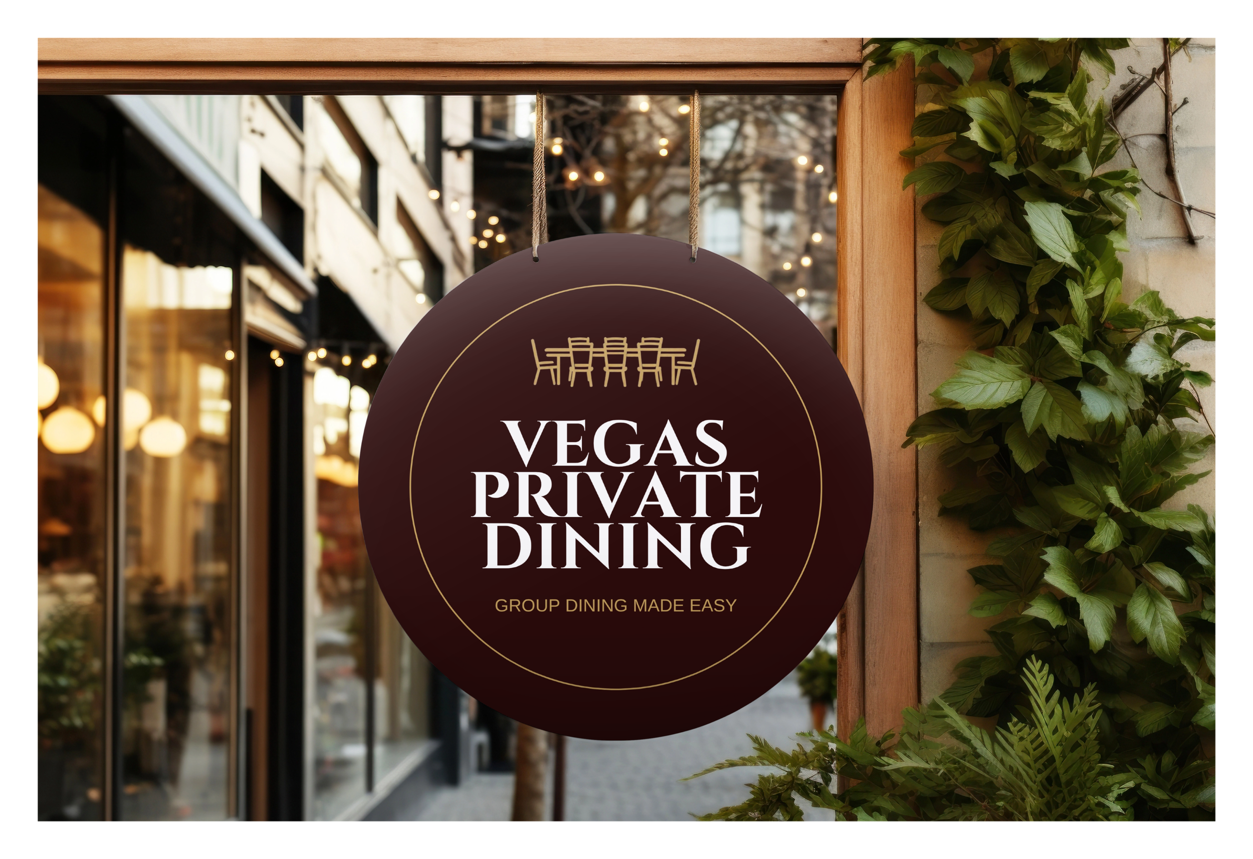 Vegas Private Dining Logo on Restaurant Window