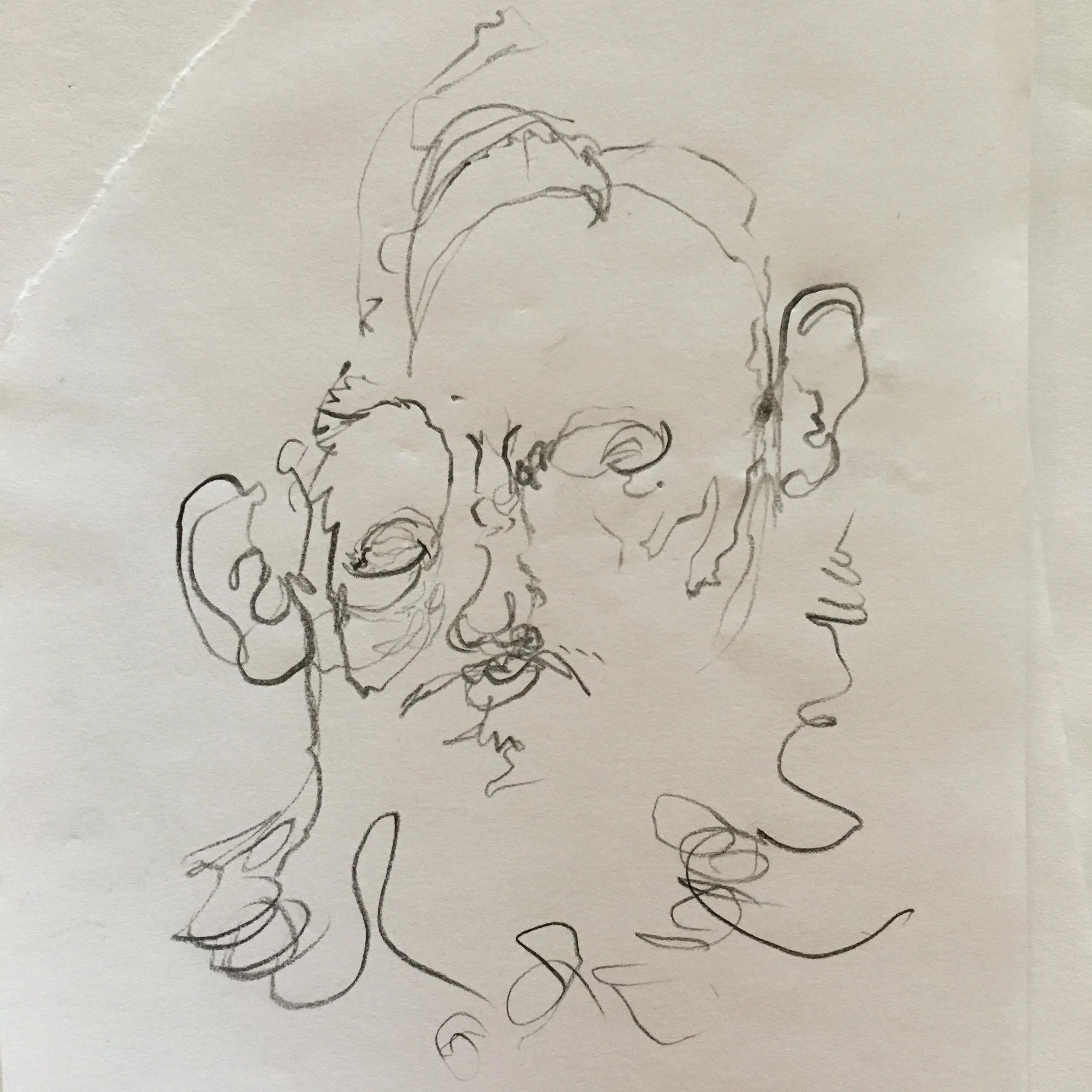 Jim Holyoak lives in British Columbia. For more on his art visit his website. Above is his self-portrait by touch on September 20th, 2020