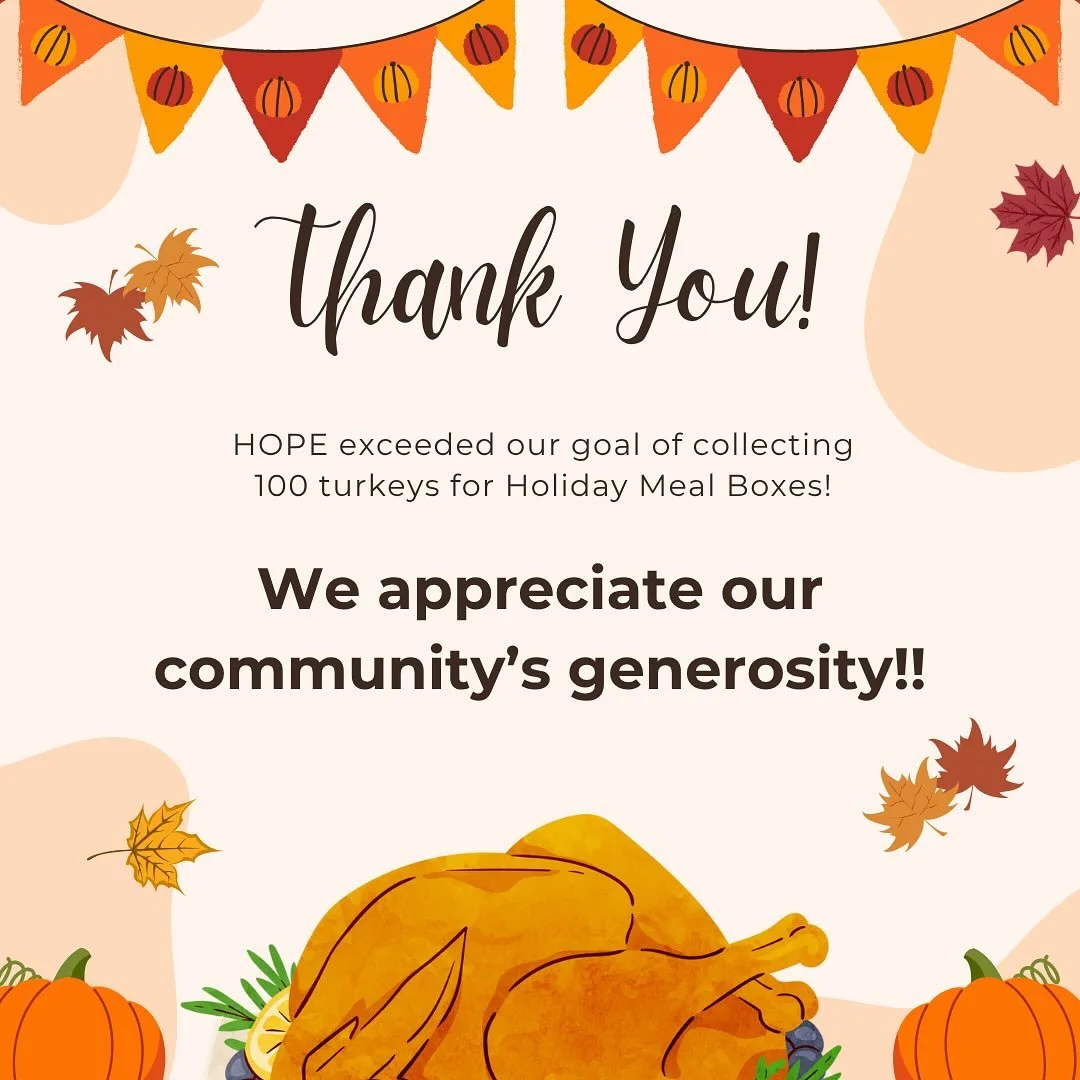 Thanks to the generosity of our community, we EXCEEDED our goal of collecting 100 turkeys last week! We appreciate the outpouring of support from everyone who made this effort a success. Special thanks to Champlain Valley Properties and County Tire C