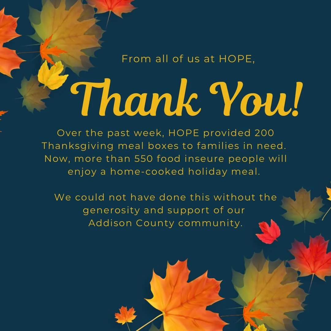 From all of us at HOPE, Happy Thanksgiving!!🍽