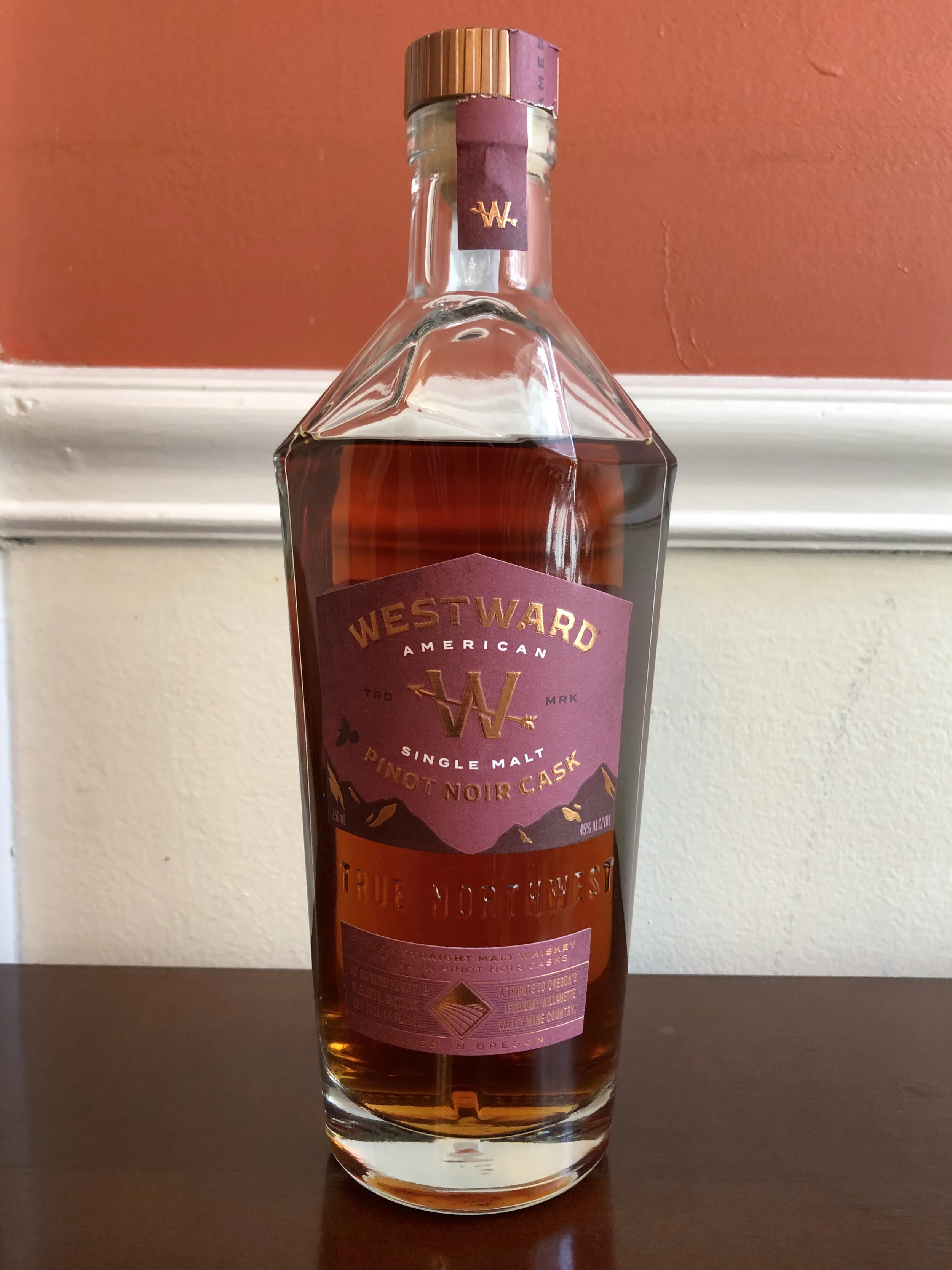 OREGON Westward Whiskey, Westward American Single Malt Whiskey, Pinot Noir Cask (Portland, OR) 45% ABV   Draft 12
