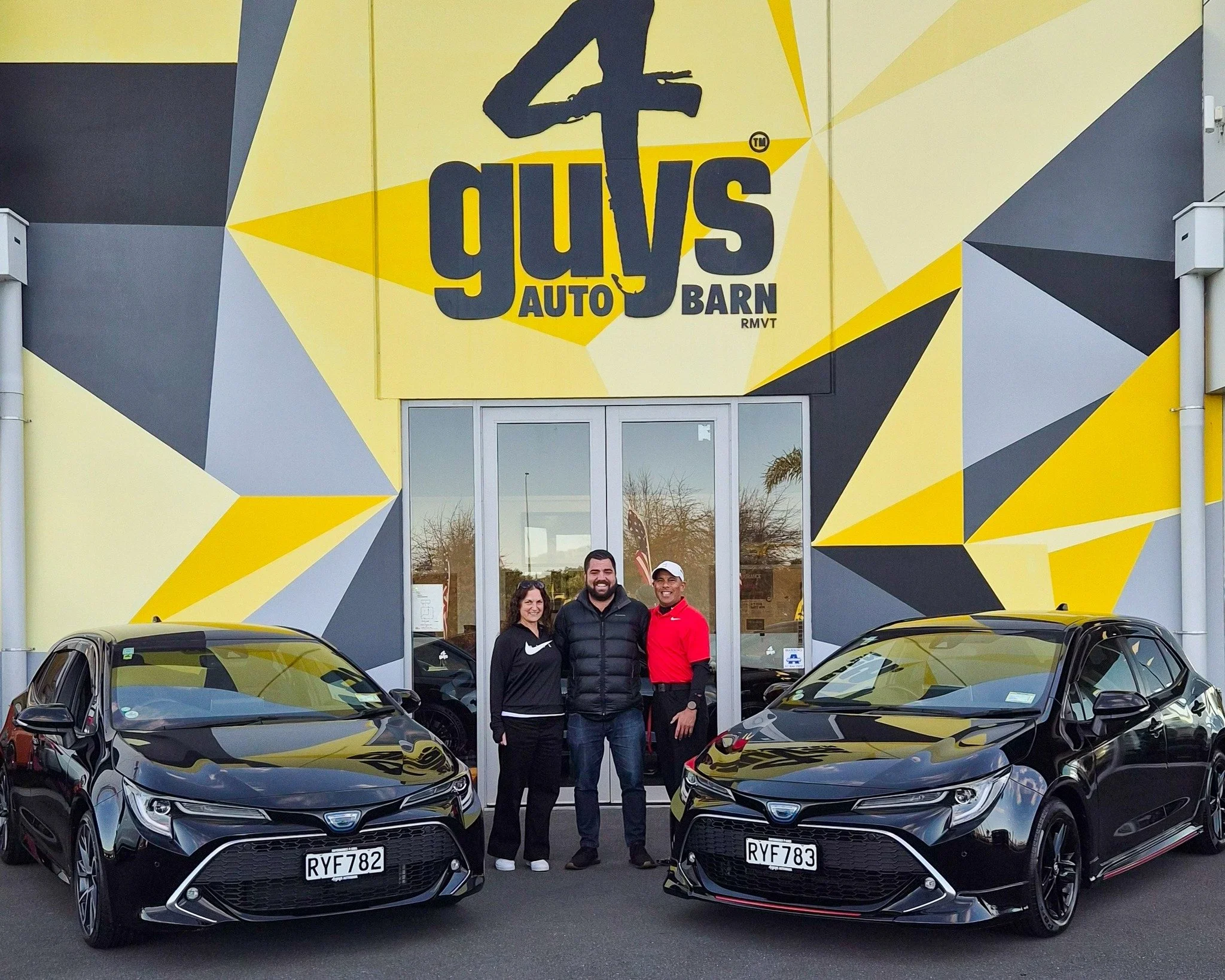 Double the smiles, double the hybrids!  Tiger and Lisa picking up their matching Toyota Corolla Hybrids. Thanks, Martijn, for making it happen!
