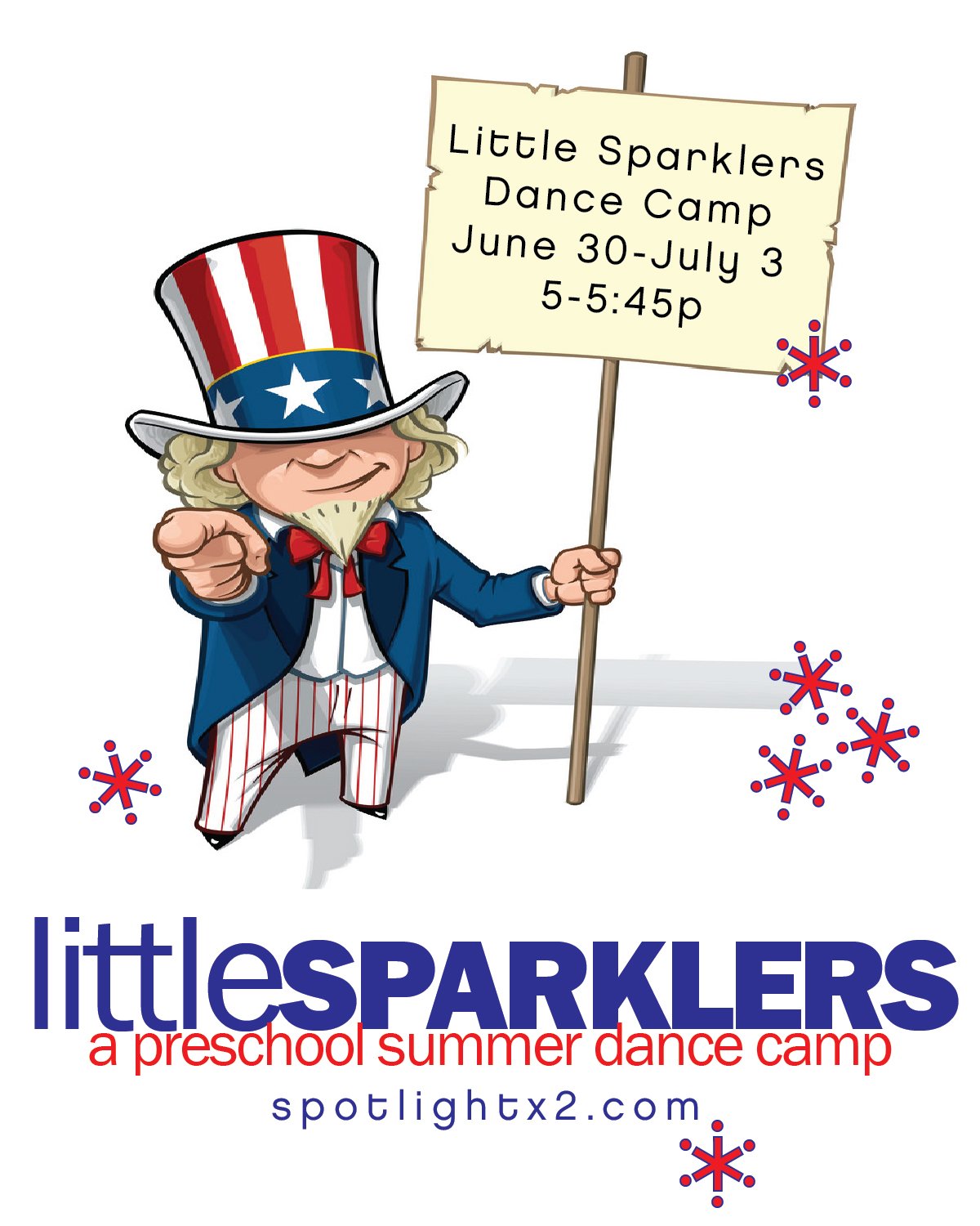 🇺🇸‼️SUMMER DANCE CAMP‼️🇺🇸
💥Little Sparklers💥
June 30 - July 3 | 5-5:45p
🗽 For dancers ages 2-5 years
🗽 Program ends with a short follow-the-teacher dance
performance at the Fourth of July Talent Show on July
4th at 6:30p in McKinley Park.
🗽 