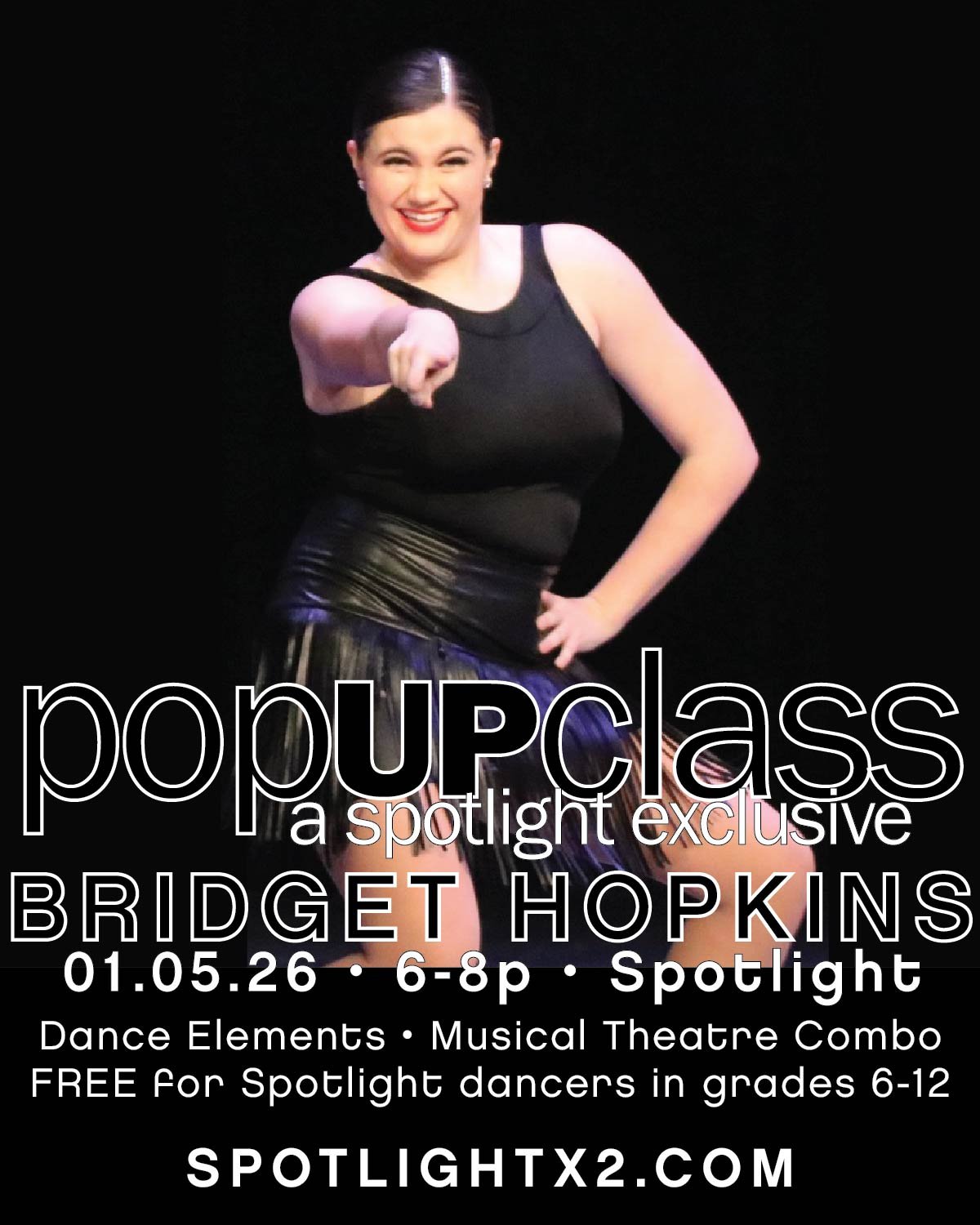 b r i d g e t 🖤 i s 🖤 b a c k
Join us 🚨‼ T O N I G H T ‼🚨 for a special master class with Spotlight Alum, Bridget Hopkins!

Bridget is building the bridge between technical dance and theatrical performance. What&rsquo;s on the menu?...
✅ Stylized