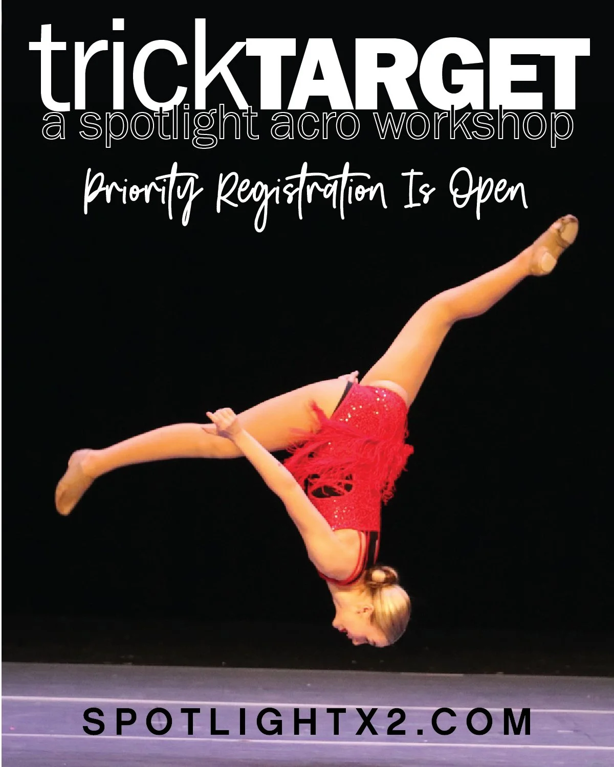 t u e s d a y s ☀️ i n ☀️ m a y

🤸&zwj;♂️ TRICK TARGET 🤸&zwj;♂️
An Acro Workshop for students of all levels!
✅ Learn to execute with quality
✅ Develop good habits + proper technique
✅ Practice control + build power tricks
✅ Tailored support to achi