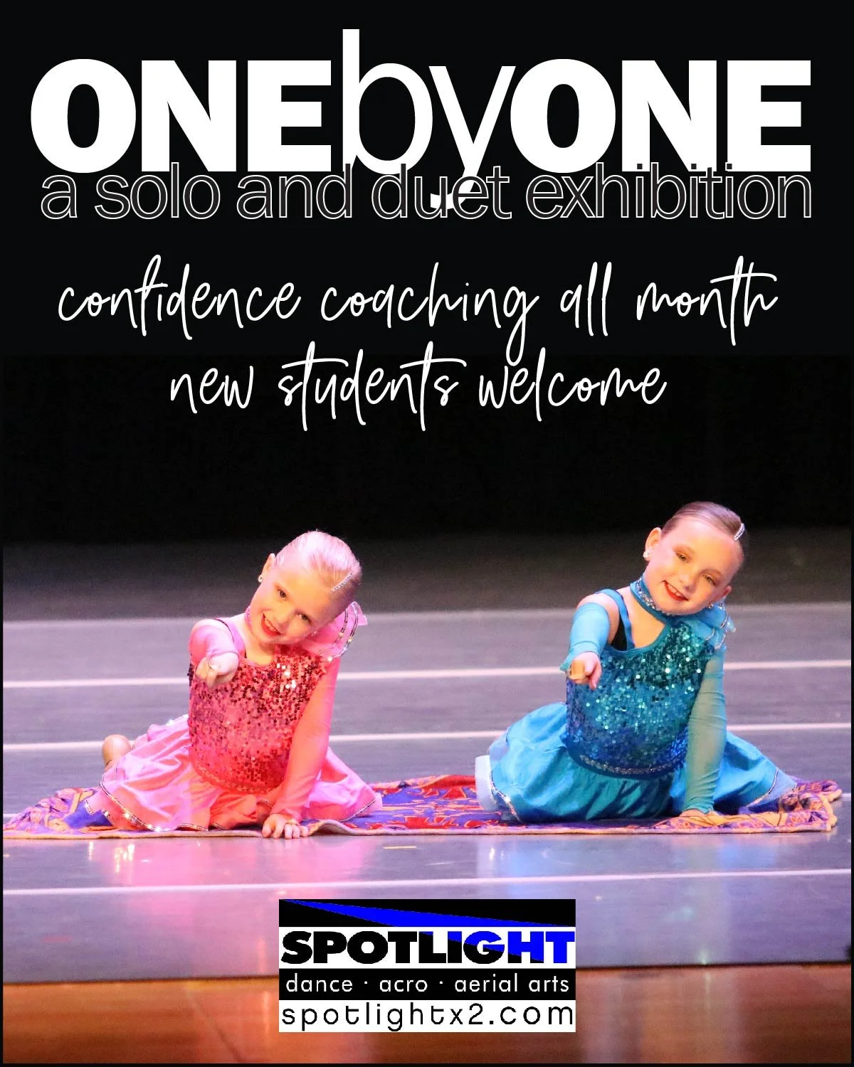 1️⃣❌1️⃣
R E G &bull; I S &bull; O P E N
One of Spotlight&rsquo;s most popular programs: One-By-One. Private coaching for dancers who enjoy performing. 🤸&zwj;♀️
💥Personal attention
💥Customized instruction 
💥Goal-setting 
💥Performance opportunity

