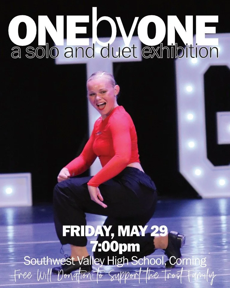 1️⃣❌1️⃣
A Solo + Duet Exhibition
With special performances by our Preschool Popstars &amp; NextGen All-Stars! 😎

⏰ 05.29.26 | 7p
📍 Southwest Valley High School
🔖 Free Will Donation
🫶 All donations help support the Trost family.

📸 TB Photography