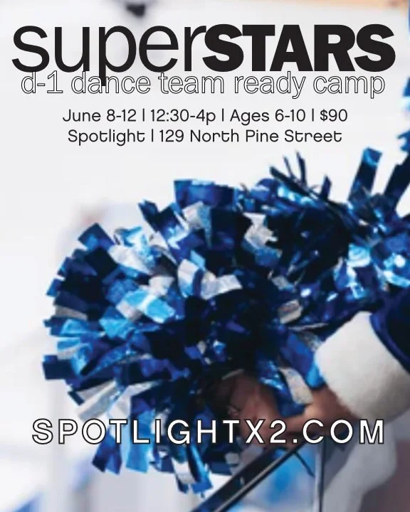 C A M P 💙 S P O T L I G H T
📣 s u p e r s t a r s 📣
🗓️ June 8-12
⏰ 12:30-4p
💡 Ages 6-10
🏷️ $90+tax
📍 Spotlight | 129 N Pine St, Creston
🔗 Register online. LinkTree in bio.

A Dance Team Ready Camp! ⚡
Do you have a dancer who lives for the sid
