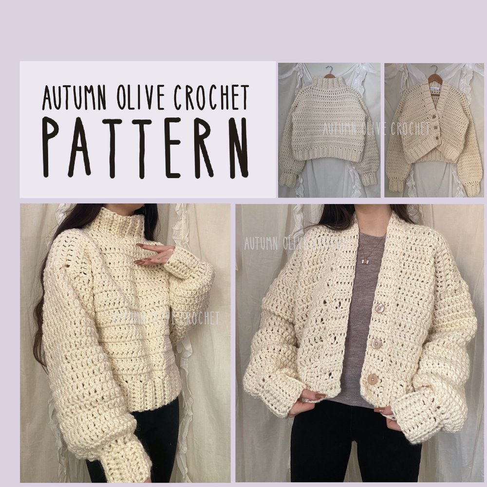 seamless cardigan & pullover 2 in 1 pattern — autumn olive crochet