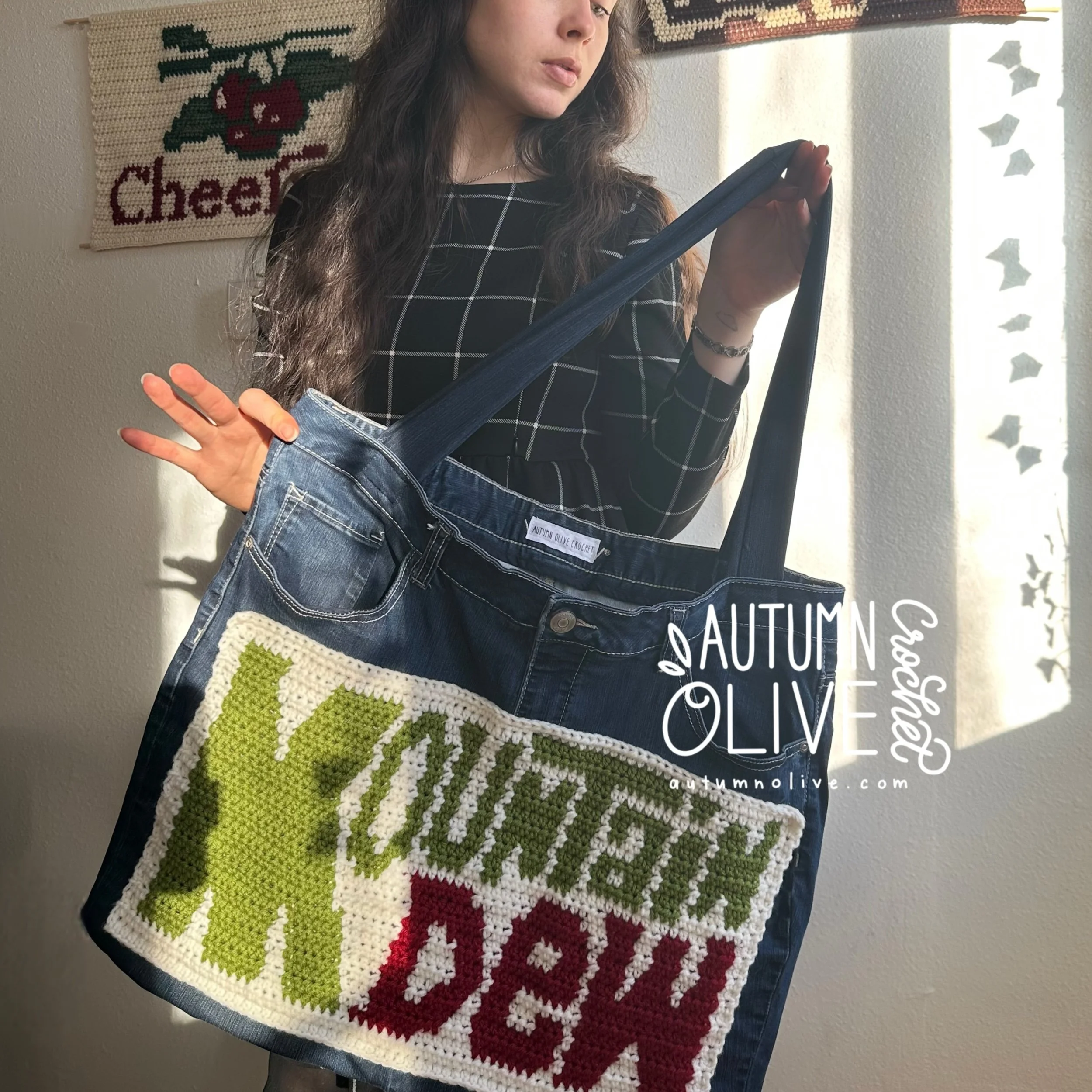 mountain dew denim tote bag