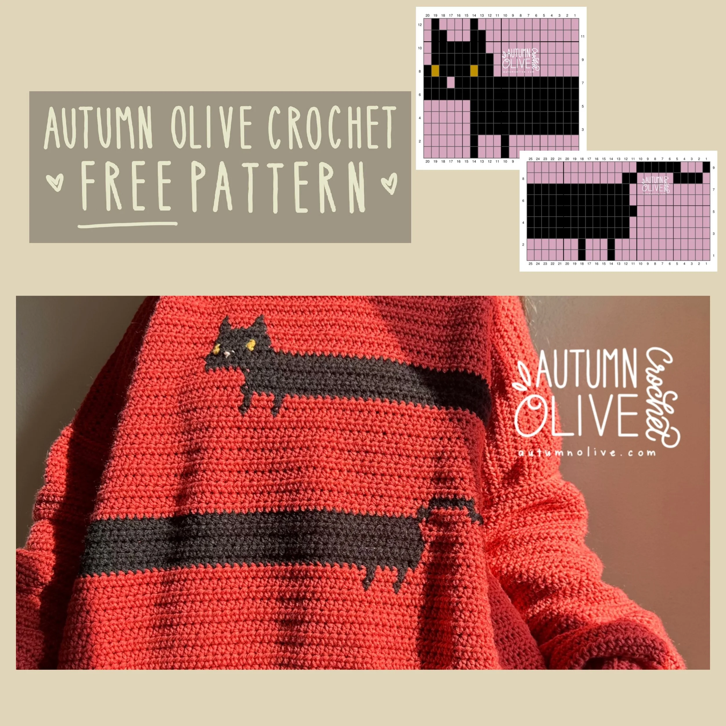 long cat colorwork graphic ♡ 