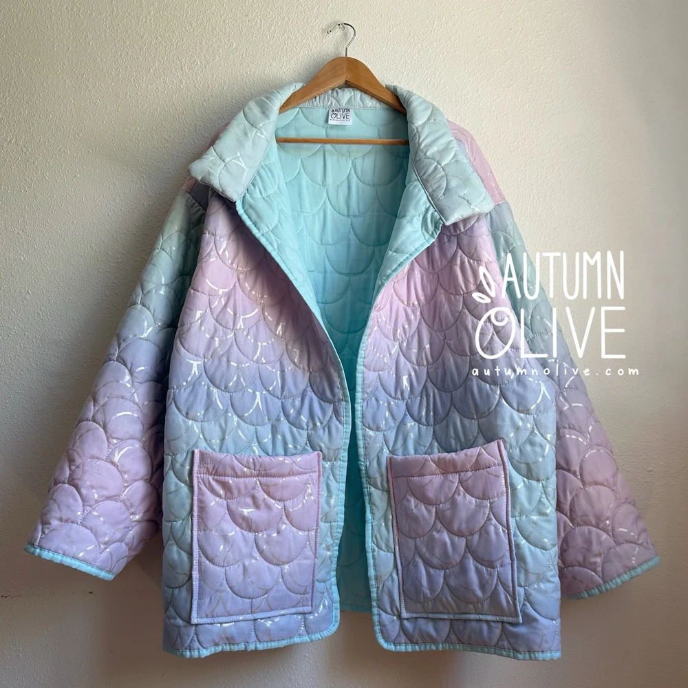 mermaid quilt coat | M-3X — autumn olive crochet