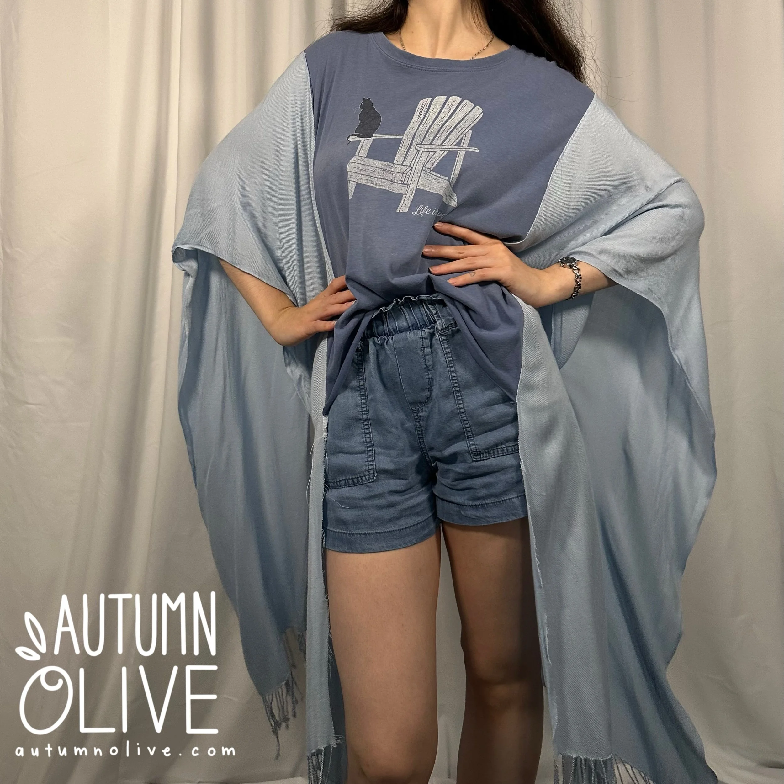 cat life t-shawl | M-2X