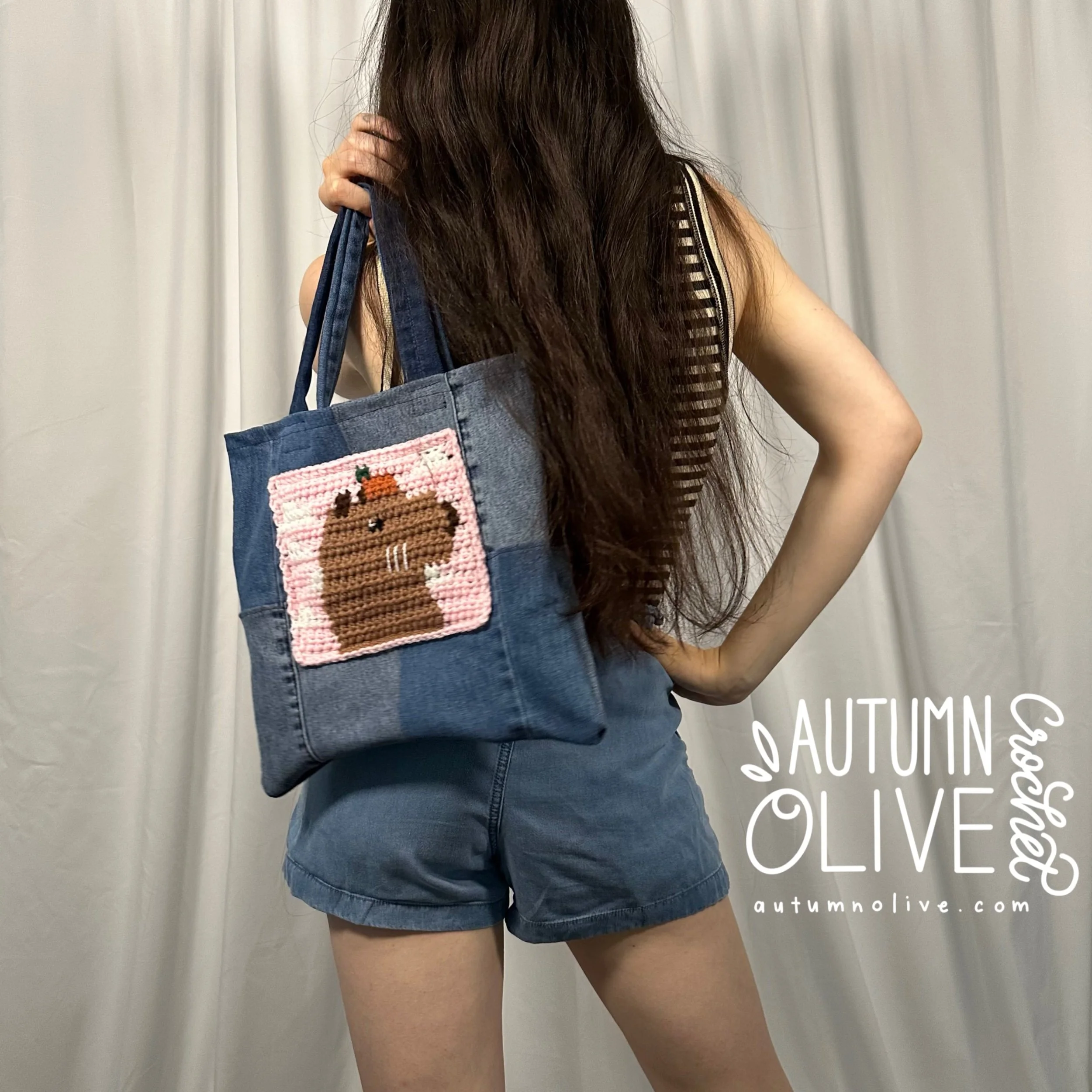 cloudy capybara mini tote
