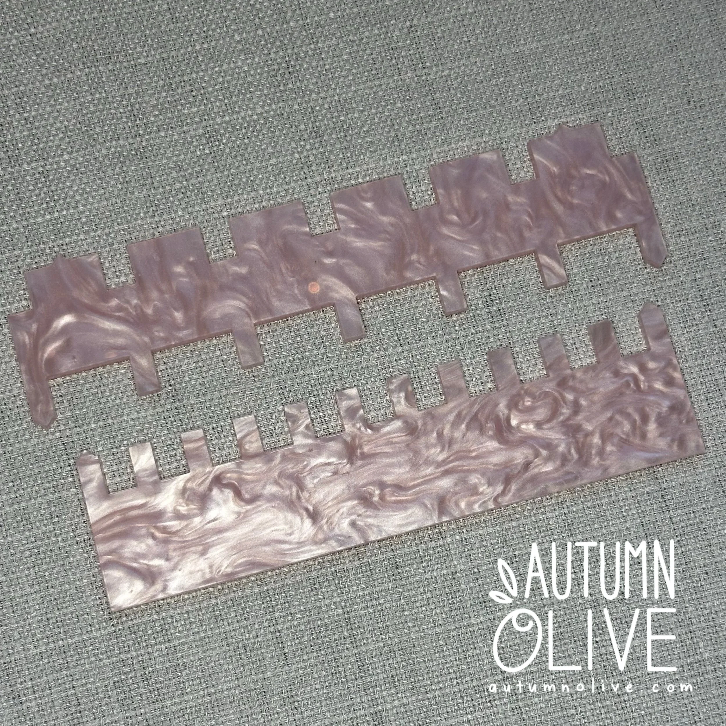 knitting needle pushers | pearly pink