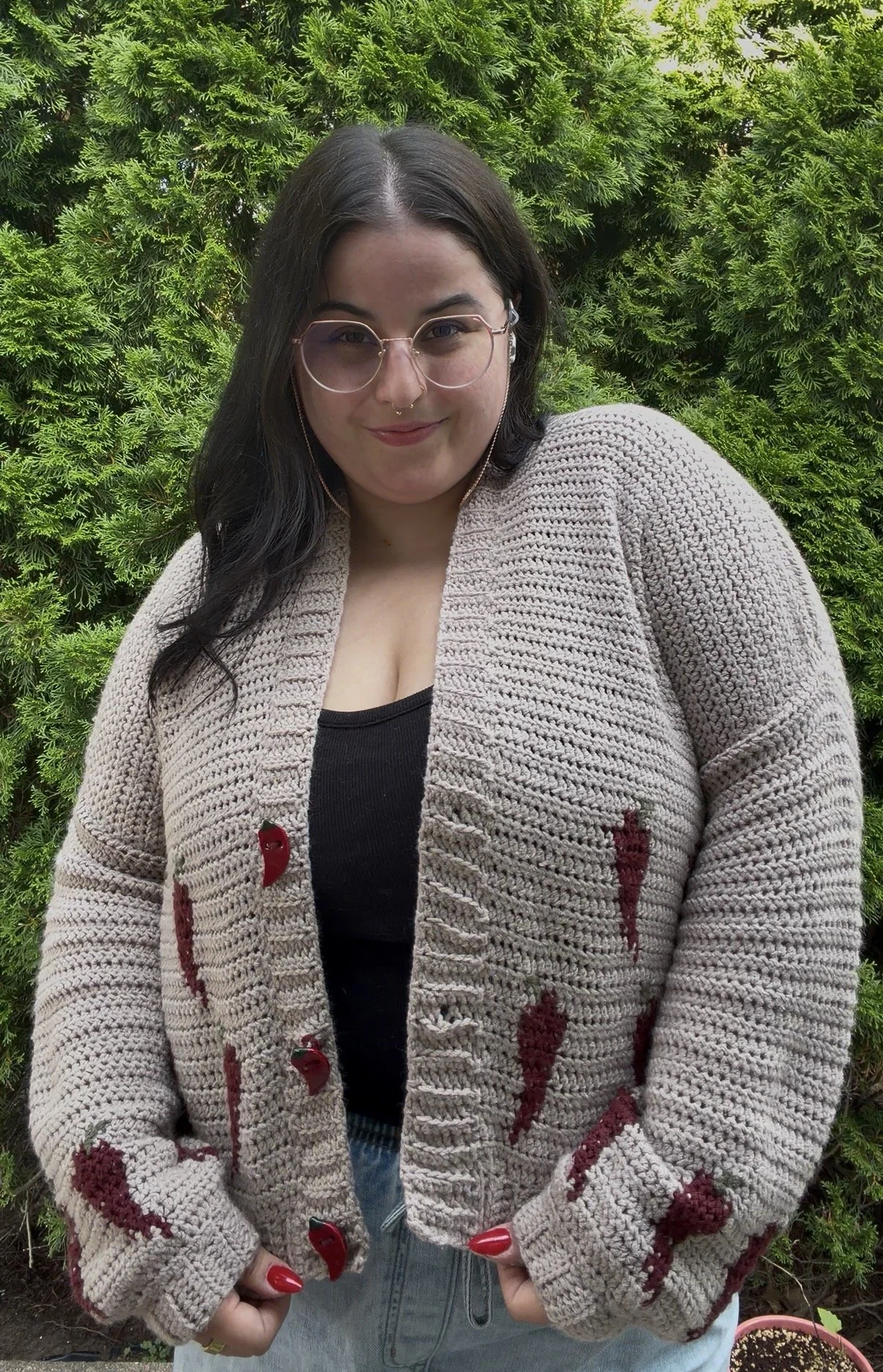 chili peppers cardigan