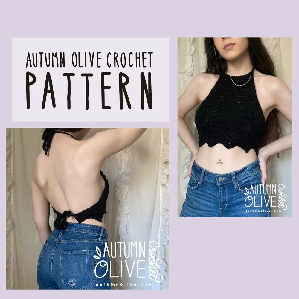 holly halter top — autumn olive crochet