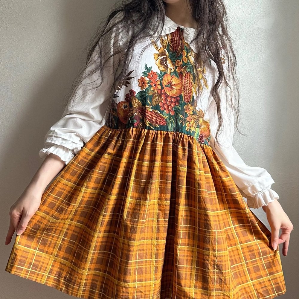 golden harvest dress | S-L  autumn olive crochet