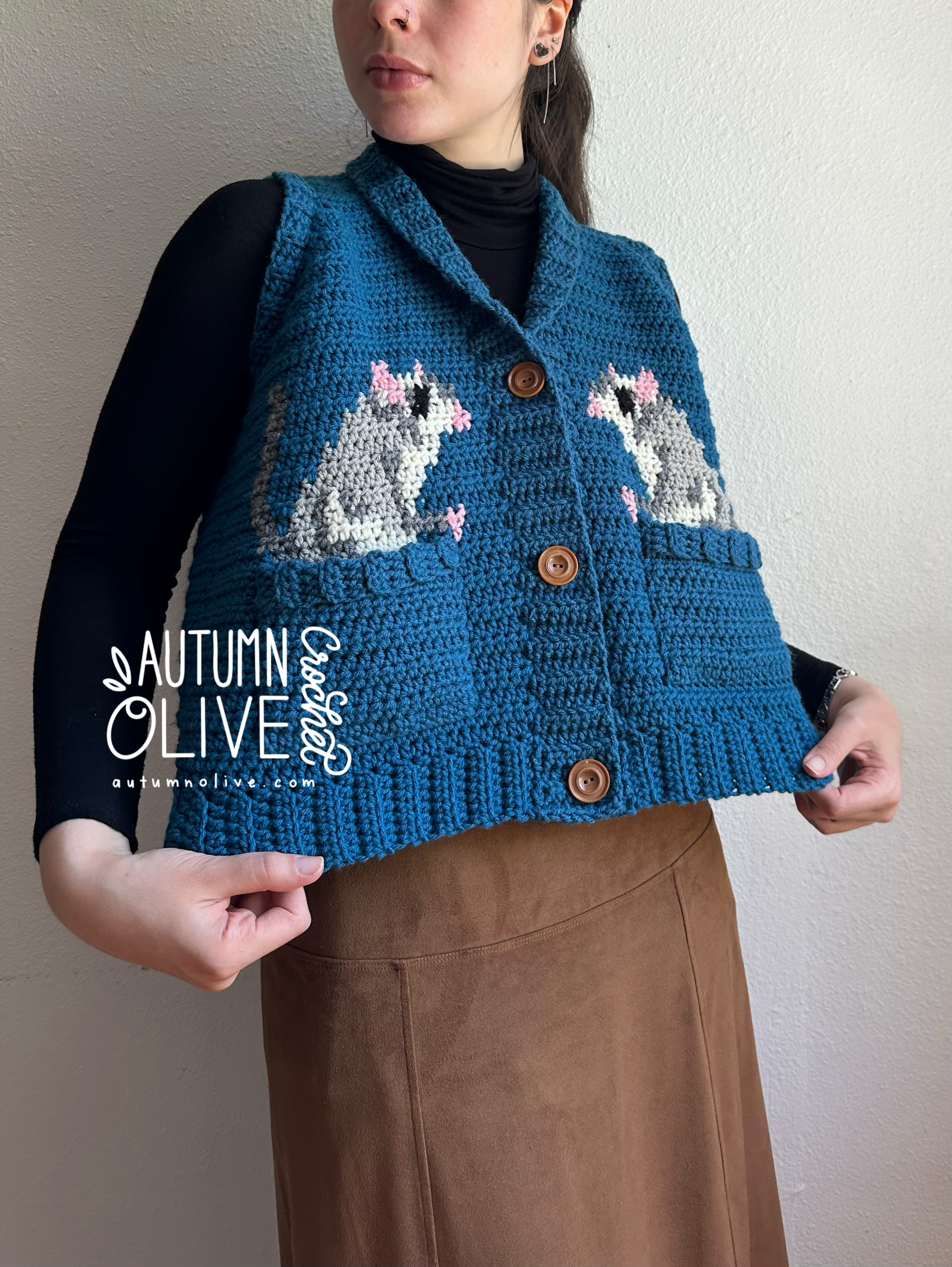 sugar gliders on "pair of vests" pattern
