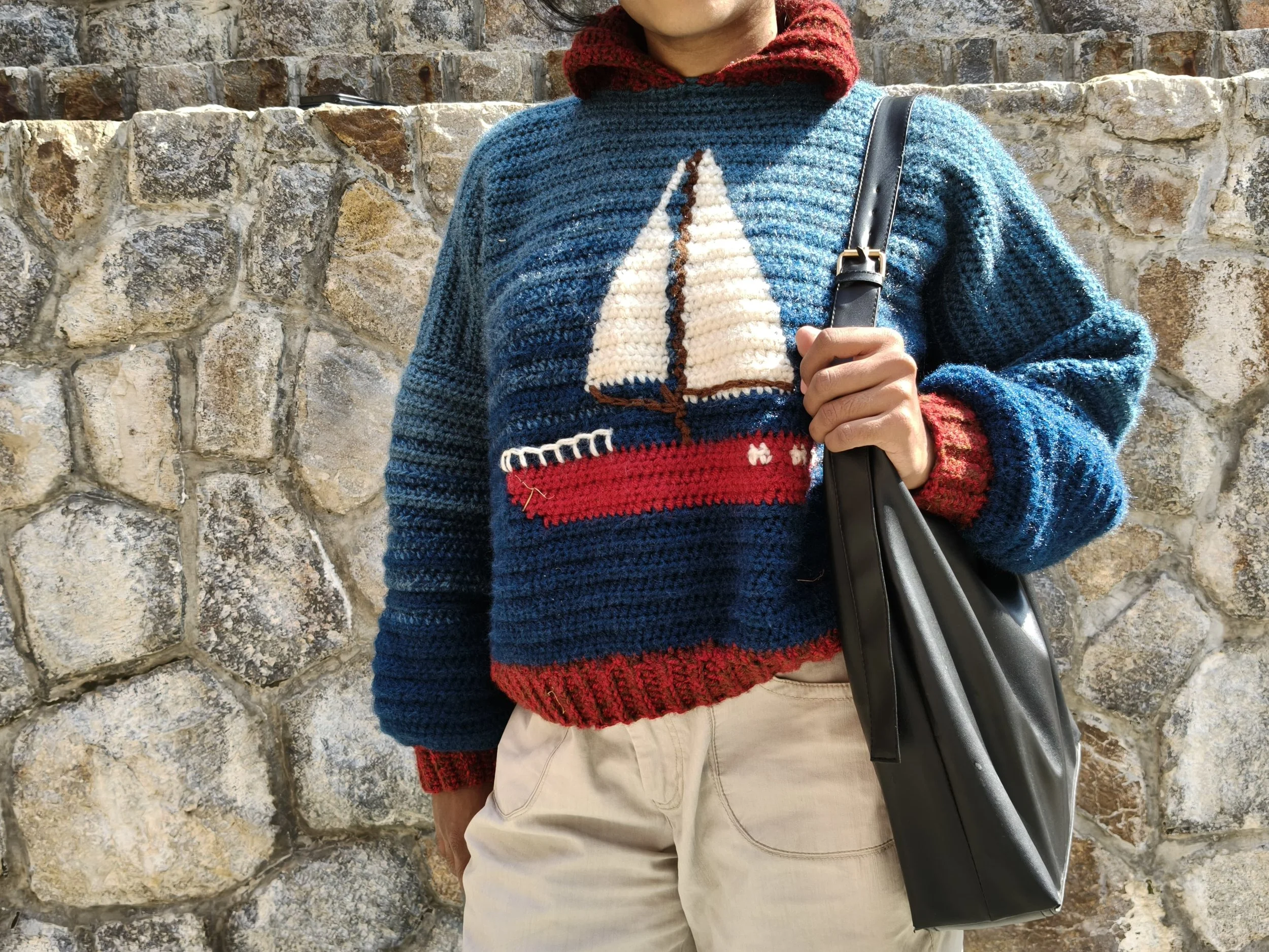 sailboat gradient pullover