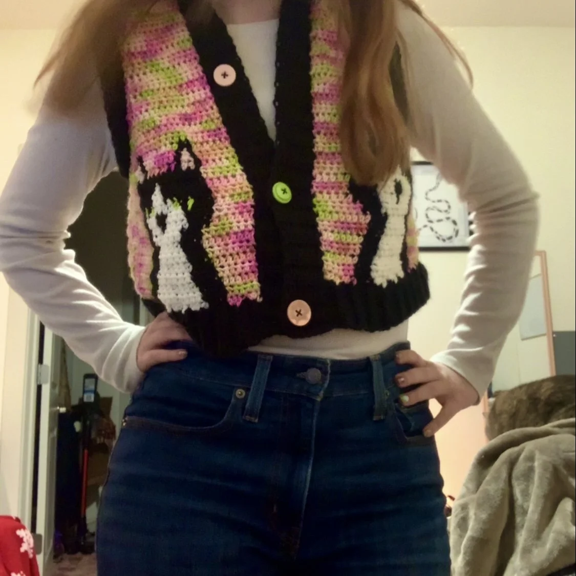 IG @peachpitcrochet made with pair of vests pattern