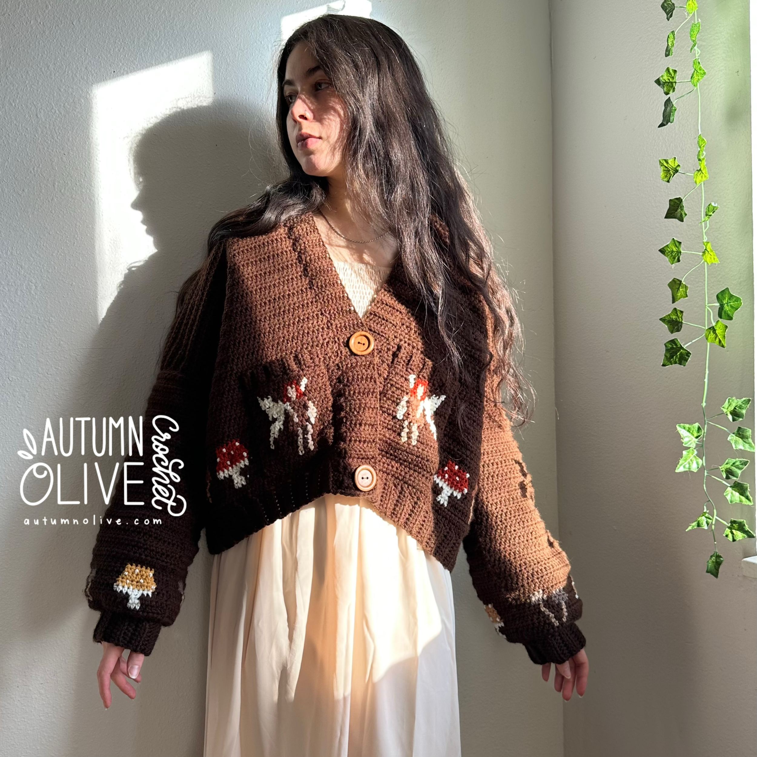 woodland fairies cardigan by @autumnolivecrochet on ig