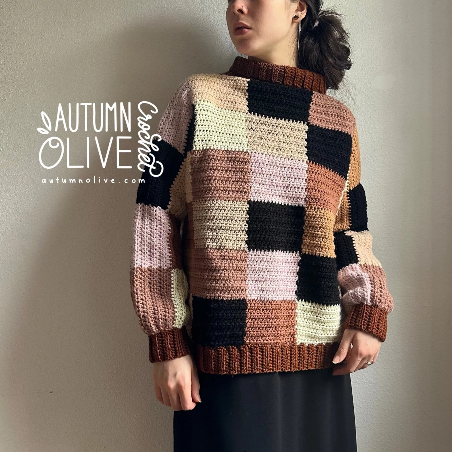 s'mores patchwork turtleneck - XL