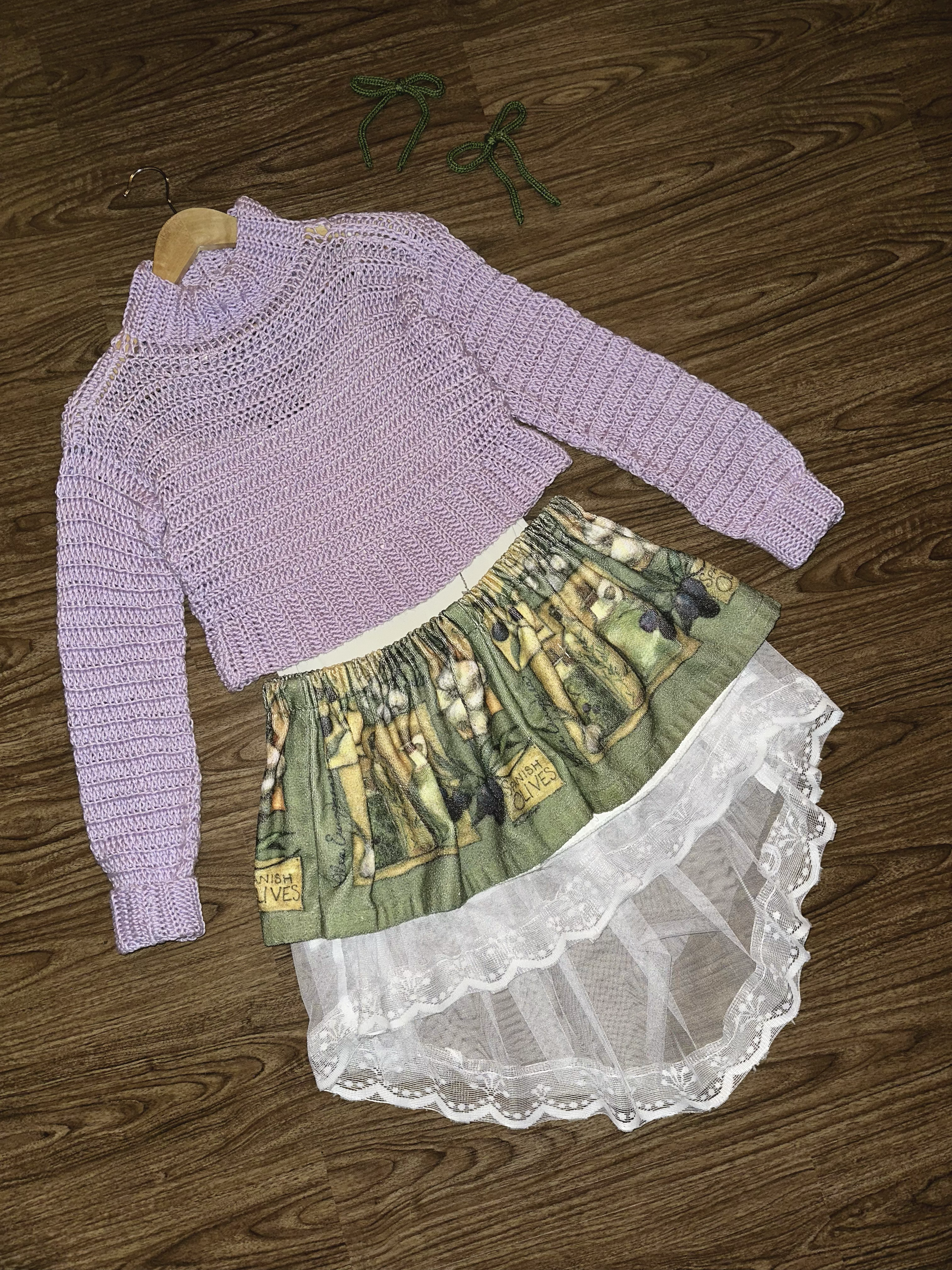 the other sweater + olive oil skirt