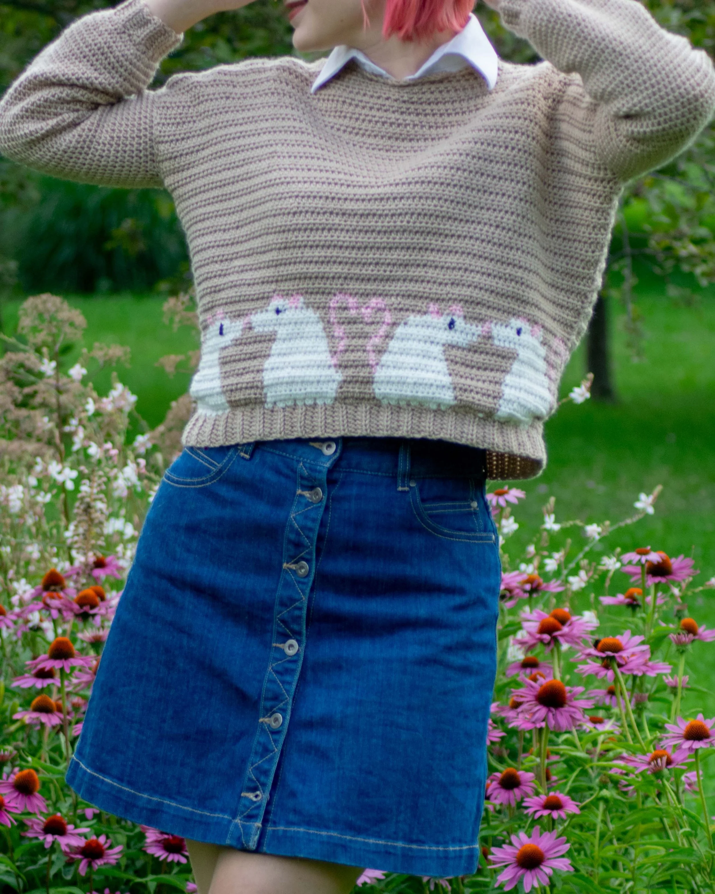 mice "autumn olive oversized pullover" base pattern 