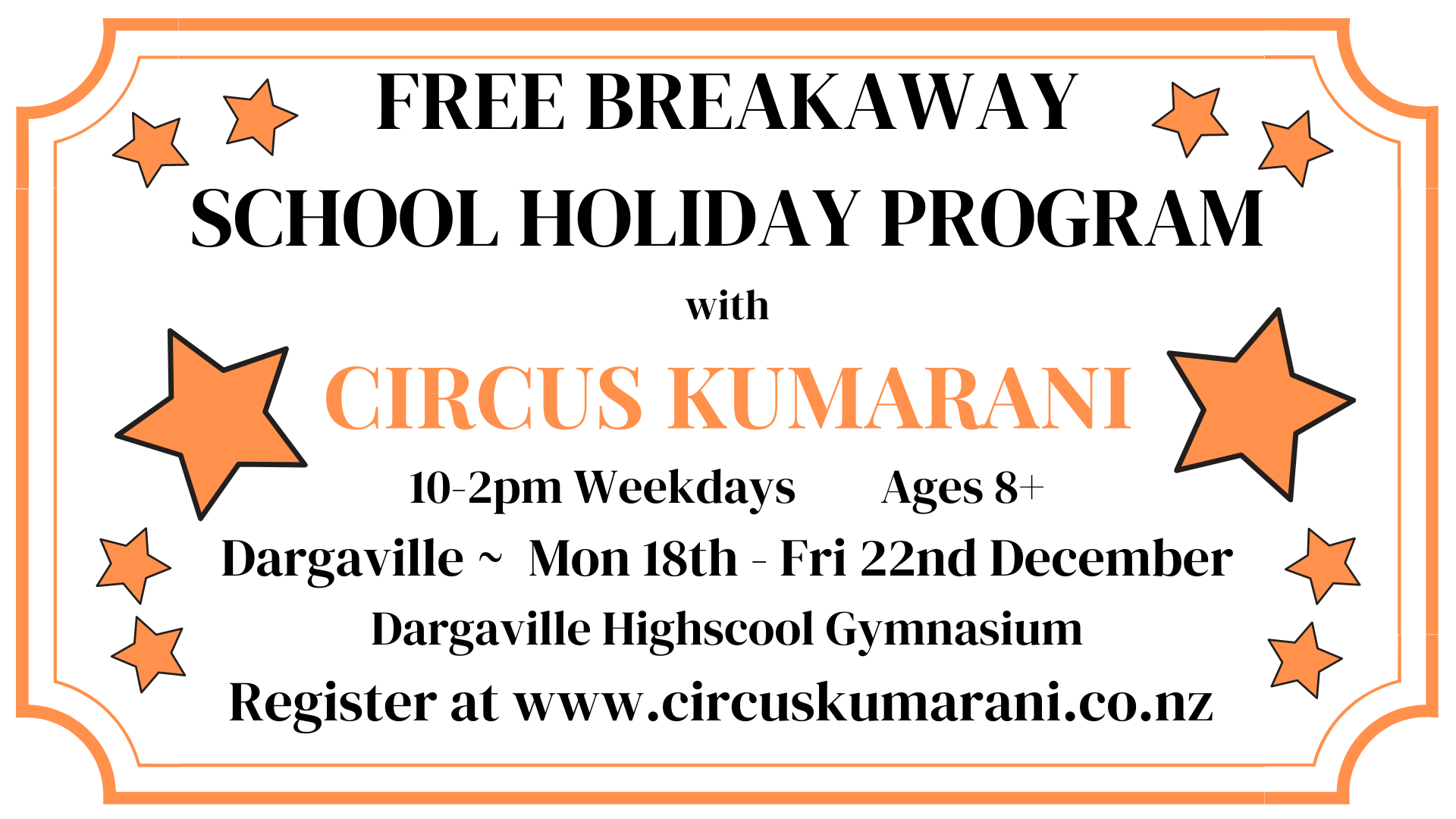 Dargaville Circus Holiday Program (FREE)