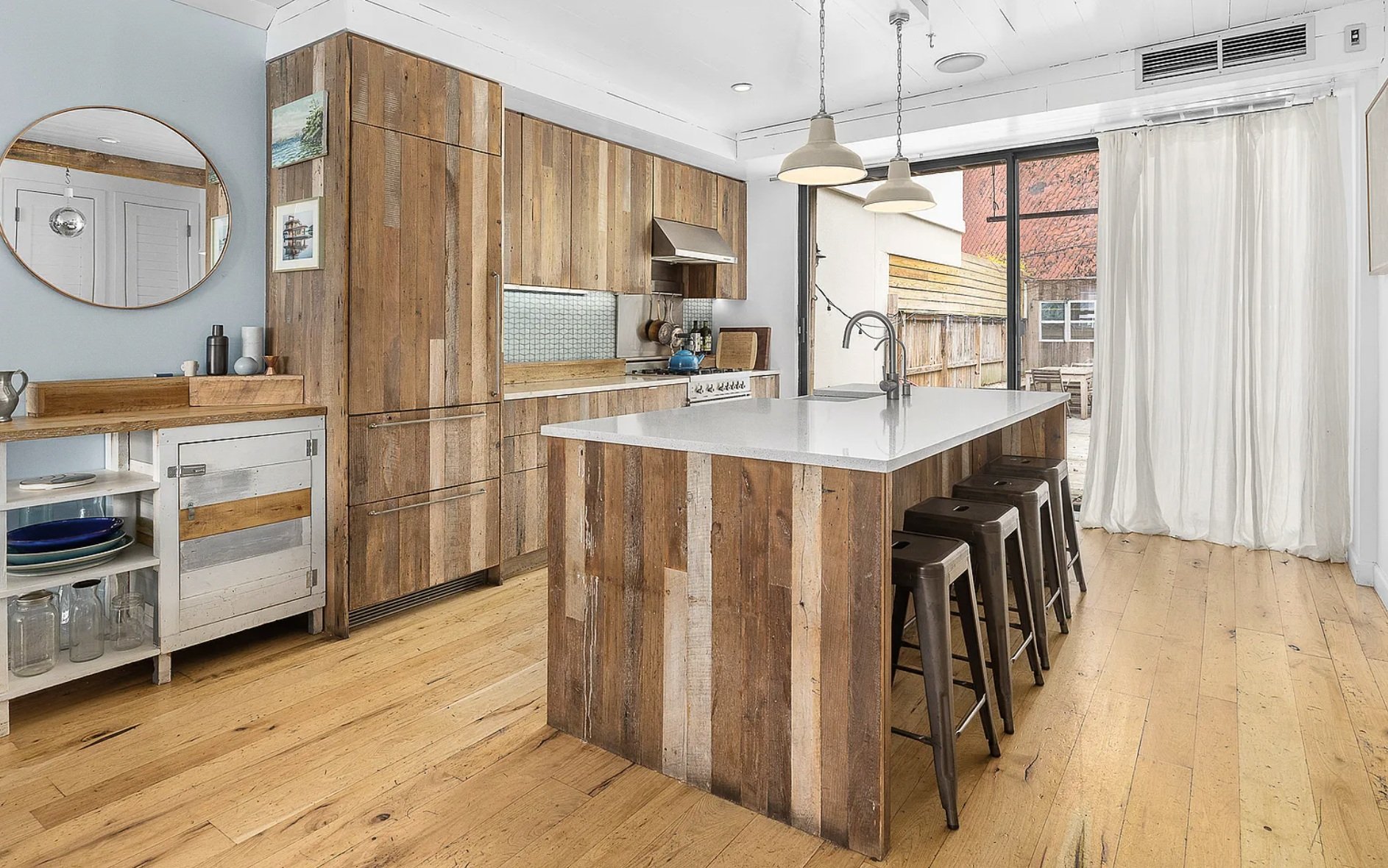Provided All Custom Panel Fronts for New Cabinetry in Naturally Dyed Salvaged Solid Chestnut 2013