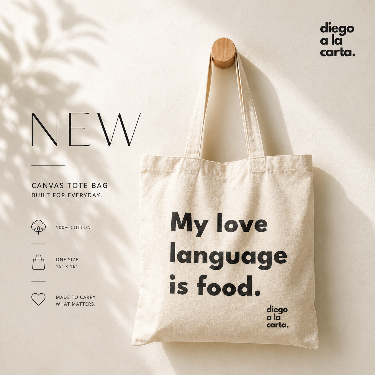 NEW! Cotton Canvas Tote Bag