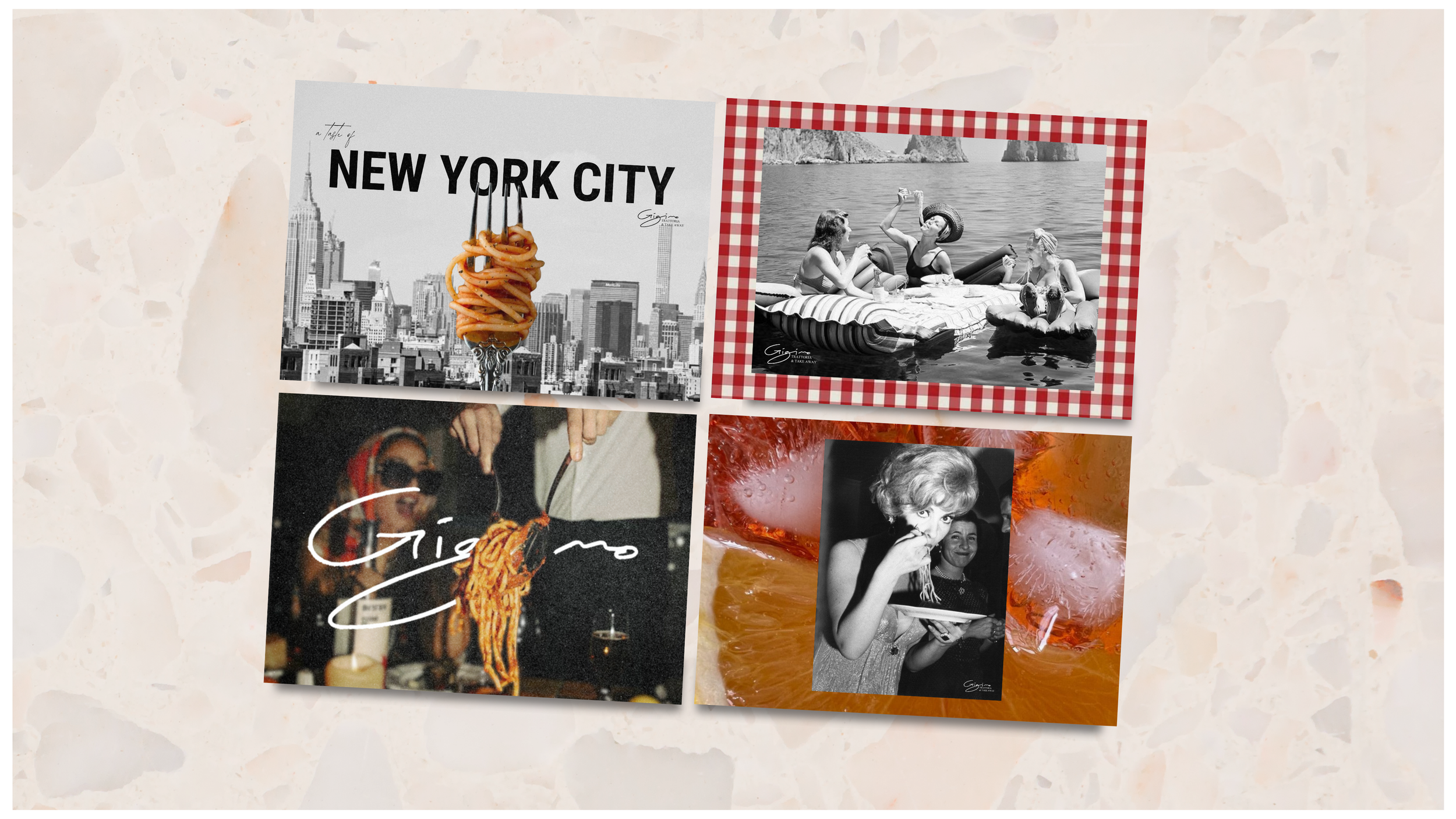 DG Creative Media social media creative for Gigino Trattoria in Tribeca, New York City, featuring NYC, Positano, dining imagery, and Italian-inspired brand storytelling.