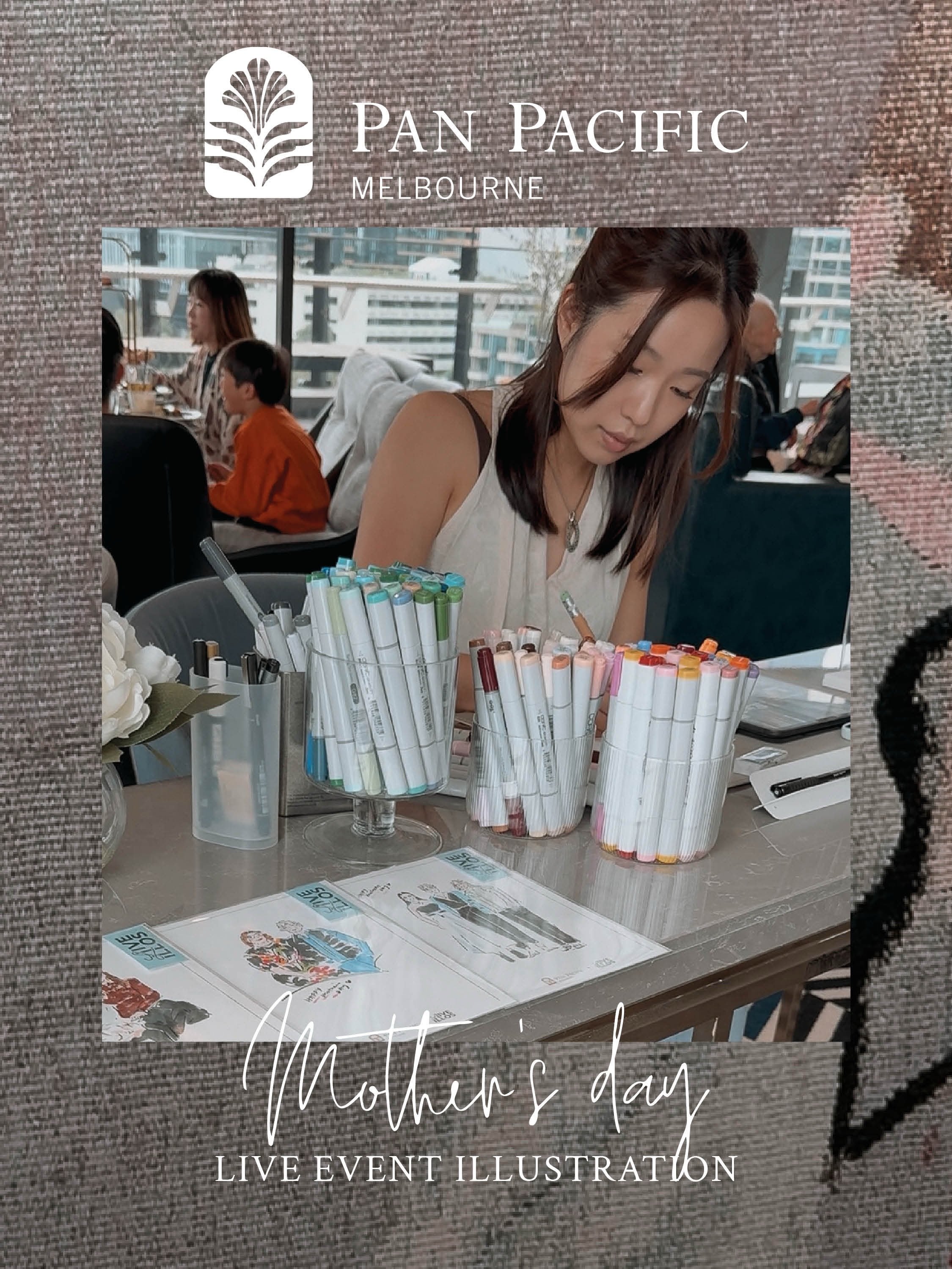 Live illustrating for @panpacificmelbourne Mother&rsquo;s Day Luxury High Tea event was truly a joy!👸🏻💐

Nothing compares to seeing guests light up as their special moments are transformed into personalised illustration.

Thank you for trusting me