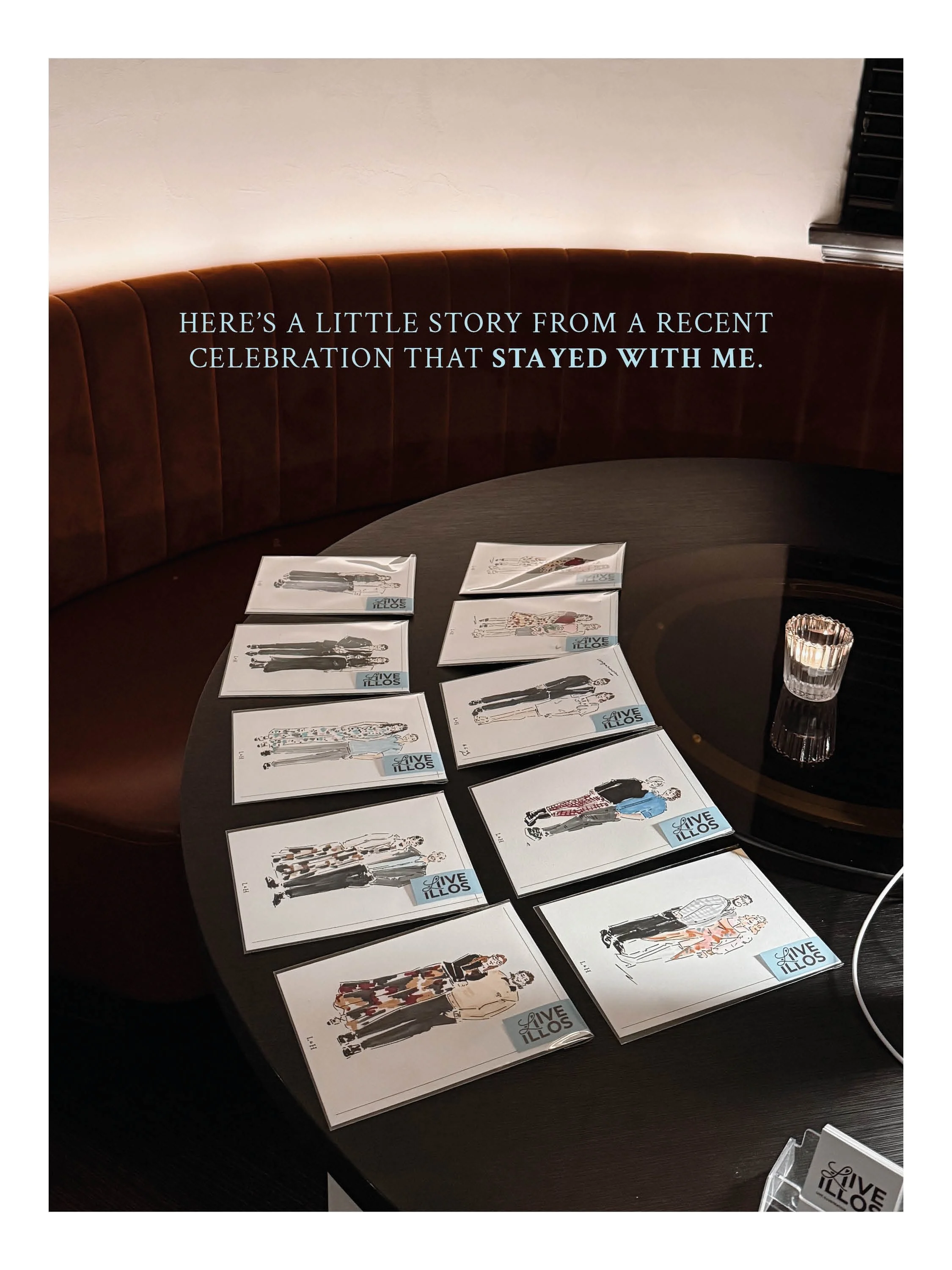 One of my favourite parts of live illustration isn&rsquo;t just the drawing but the people I get to meet along the way, as well as sharing in their milestones and preserving a little piece of their story.
.
Here&rsquo;s a little story from a recent c