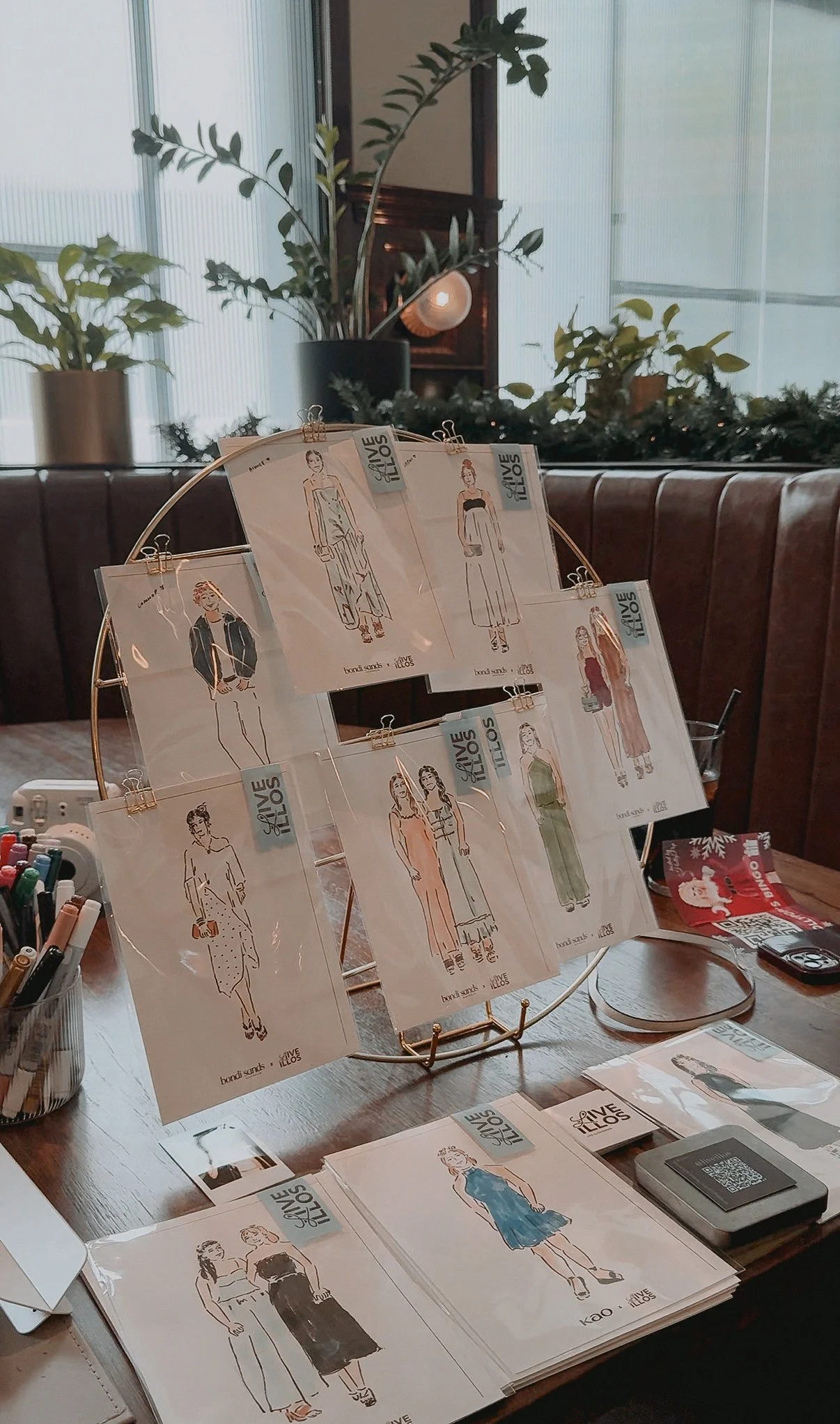 Display Stand with Live illustration created by Ives Wong from Live Illos at Bondi Sands Event